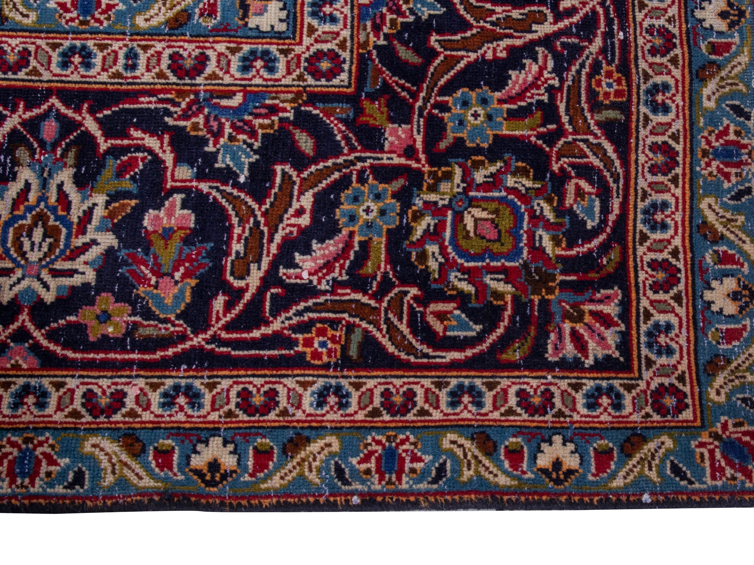 Persian Kashan oversized rug in deep red and burgundy, view 4 of 12