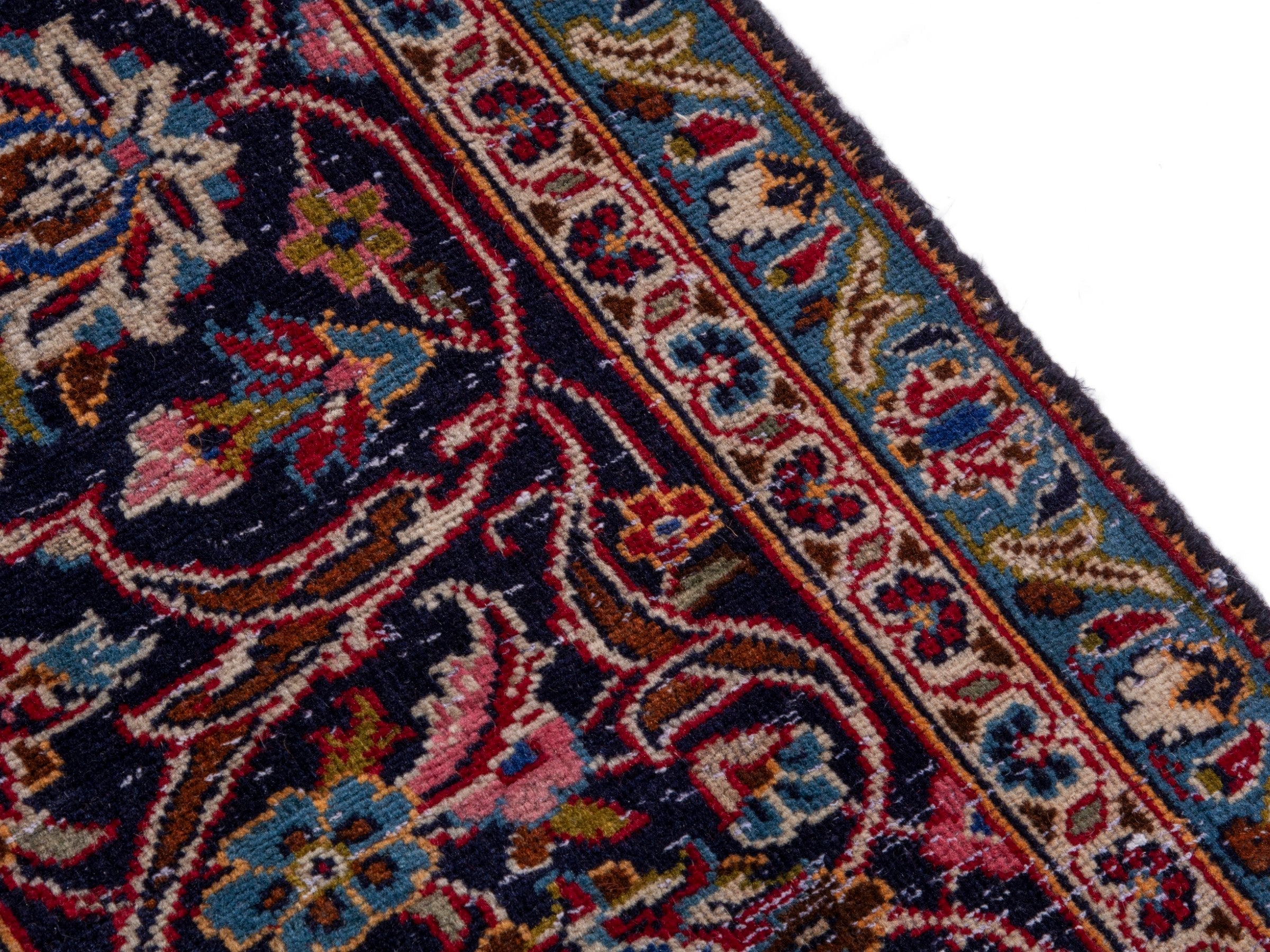 Persian Kashan oversized rug in deep red and burgundy, view 6 of 12