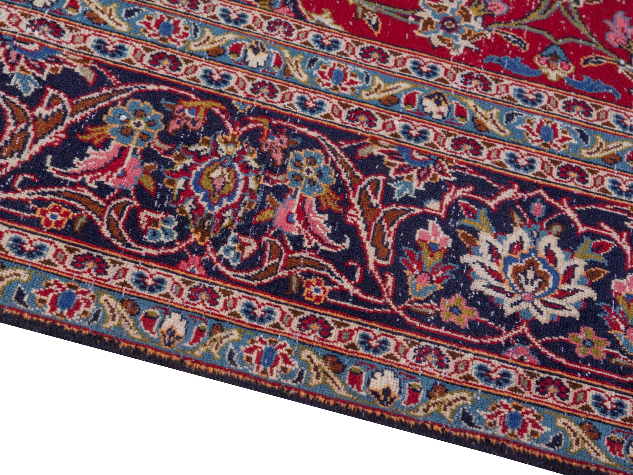 Persian Kashan oversized rug in deep red and burgundy, view 7 of 12