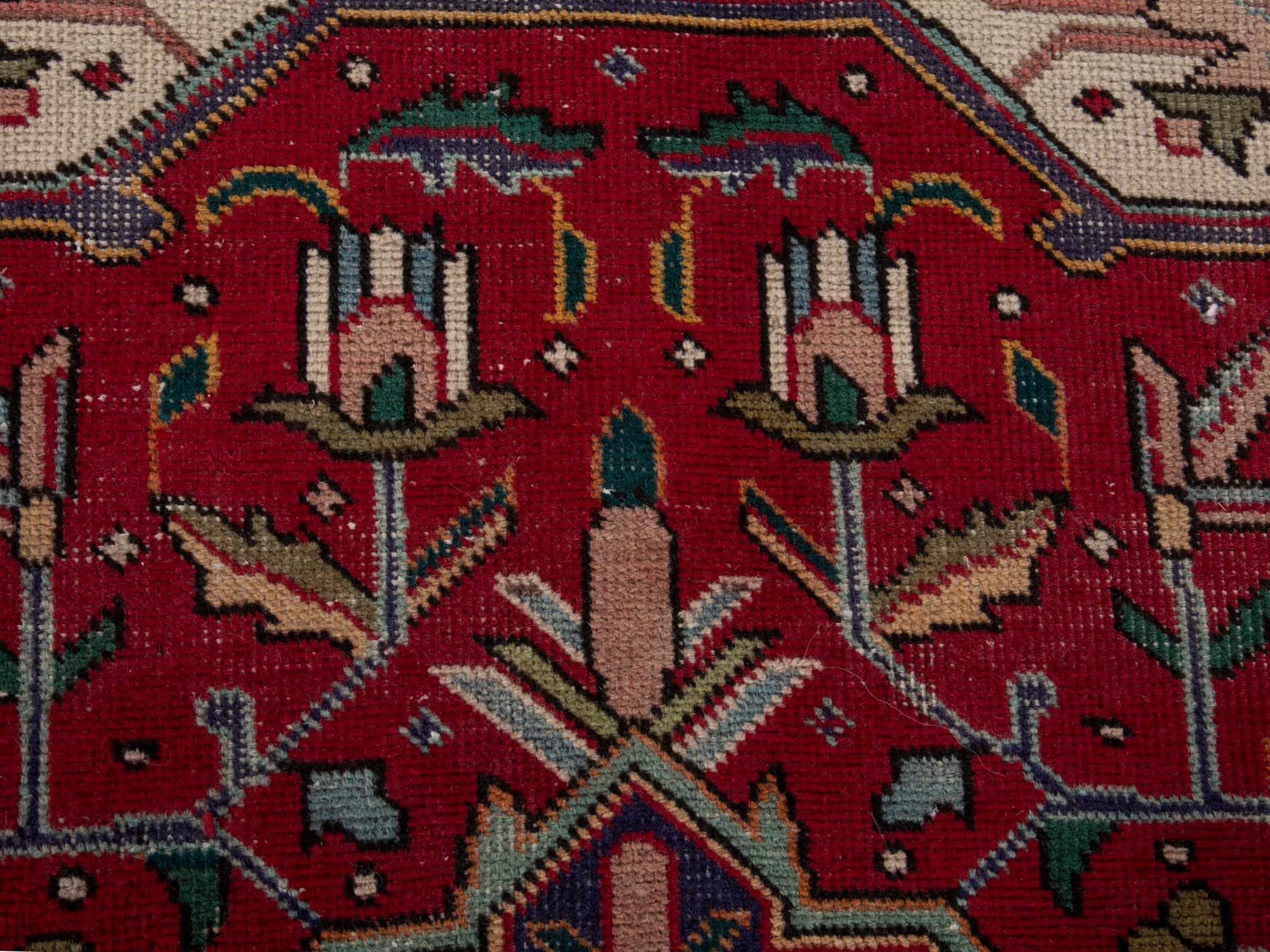 Persian Tabriz oversized rug in deep red and burgundy, view 11 of 18