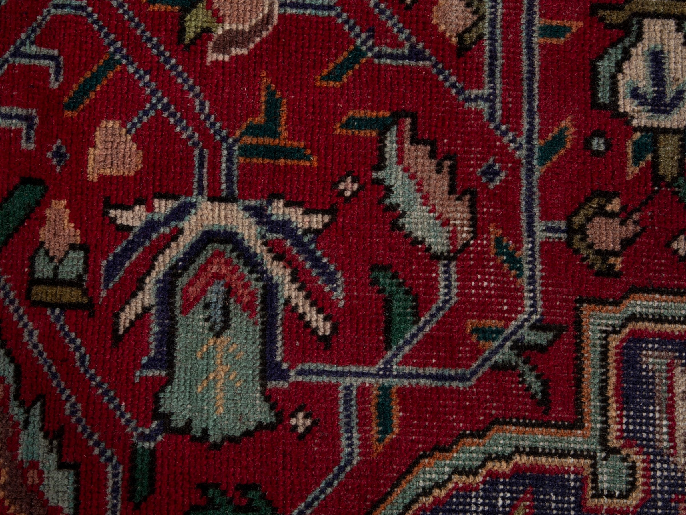 Persian Tabriz oversized rug in deep red and burgundy, view 12 of 18