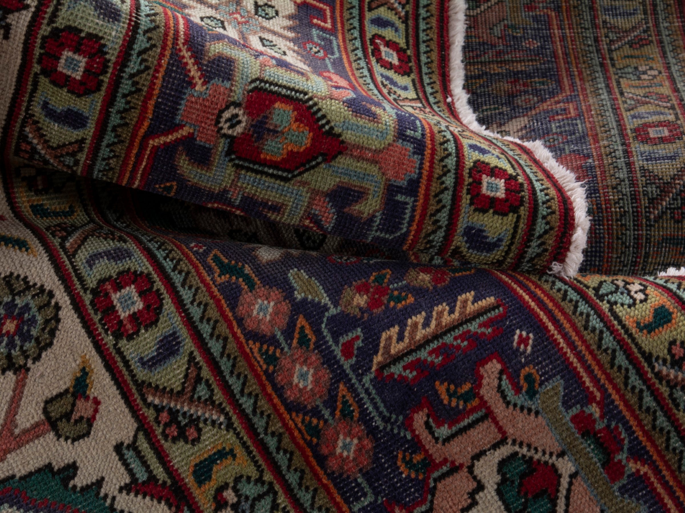 Persian Tabriz oversized rug in deep red and burgundy, view 14 of 18