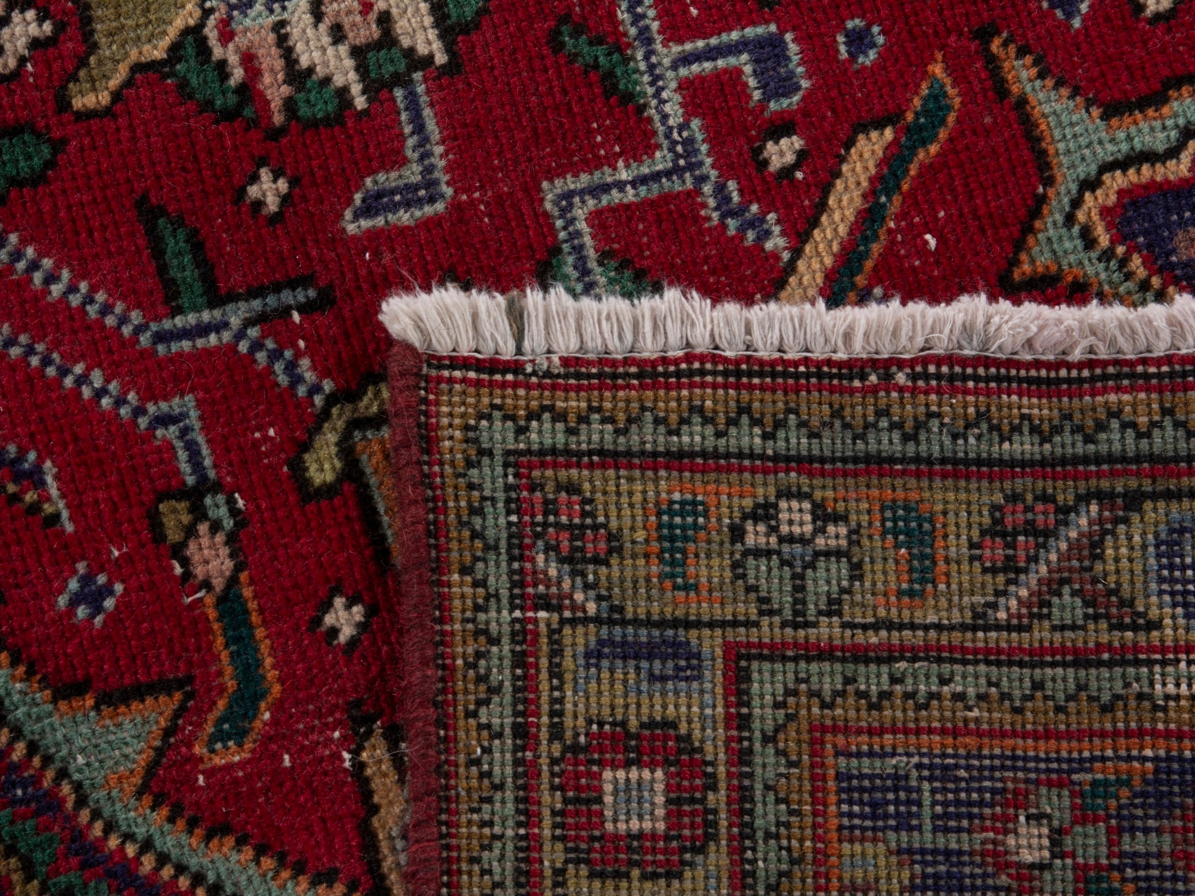 Persian Tabriz oversized rug in deep red and burgundy, view 18 of 18