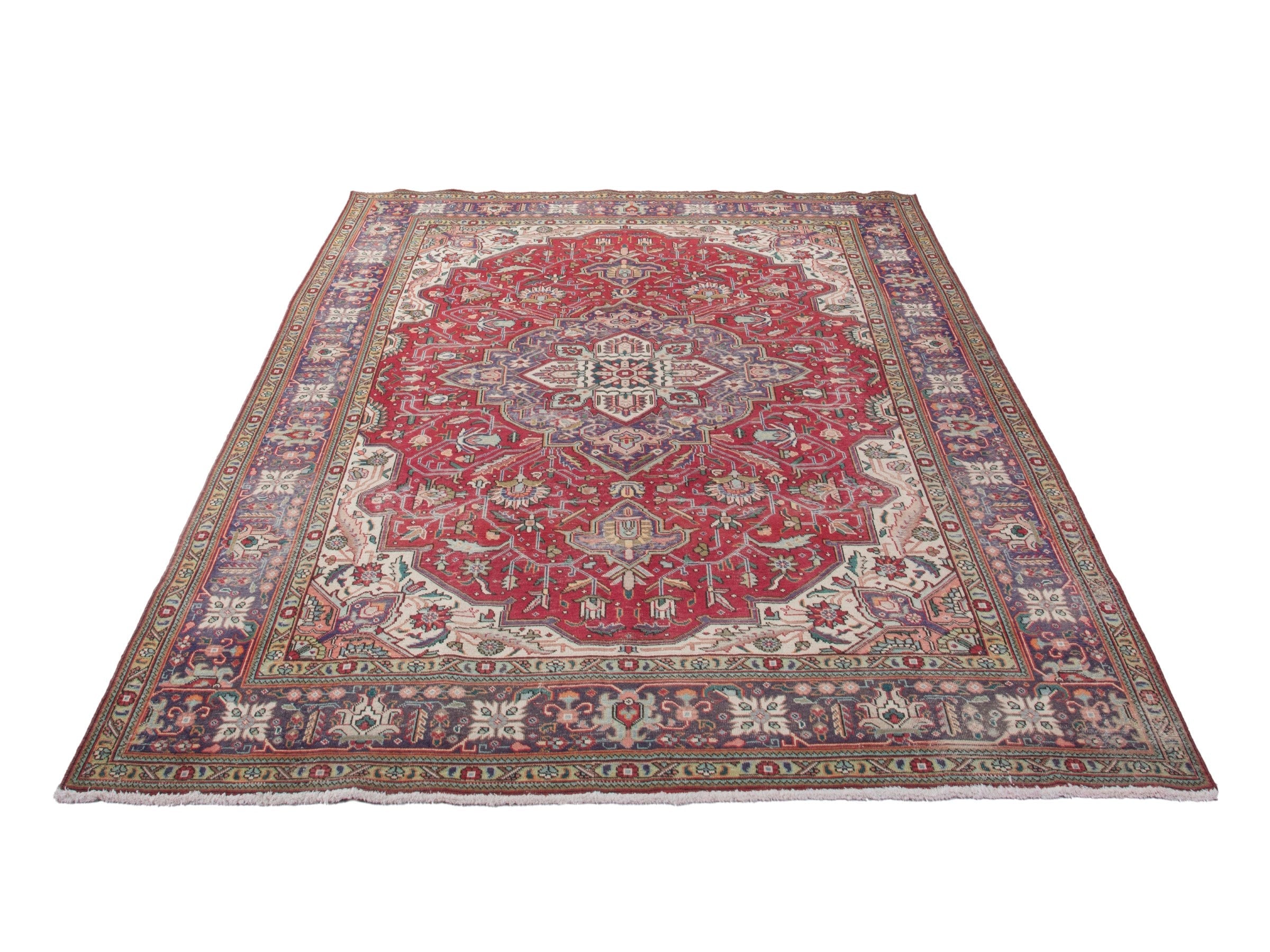 Persian Tabriz oversized rug in deep red and burgundy, view 2 of 18