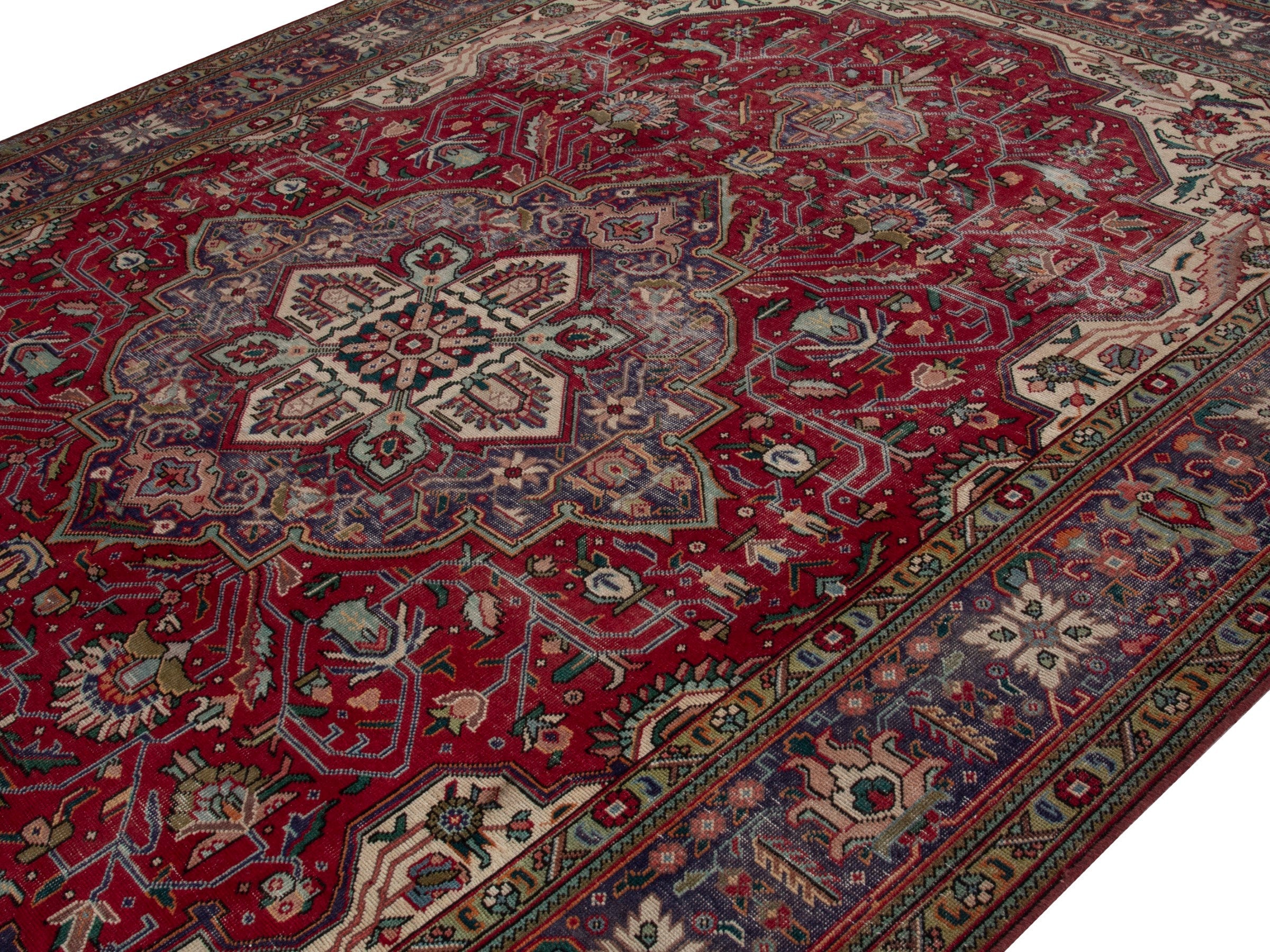 Persian Tabriz oversized rug in deep red and burgundy, view 3 of 18