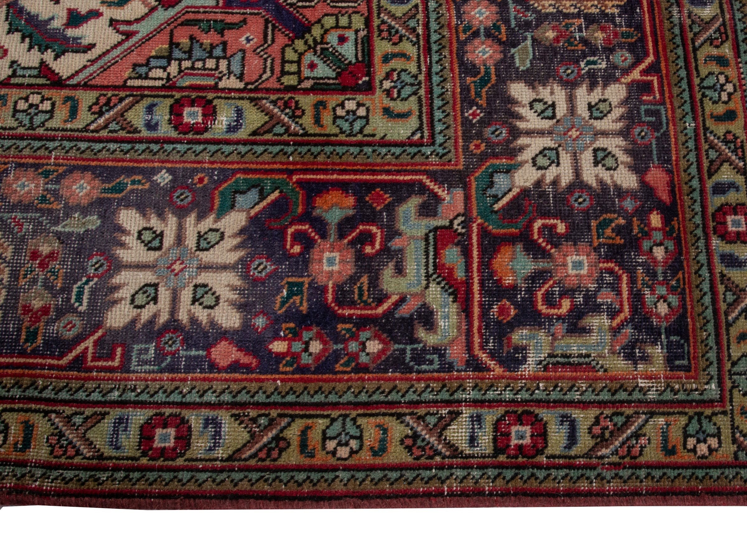 Persian Tabriz oversized rug in deep red and burgundy, view 4 of 18