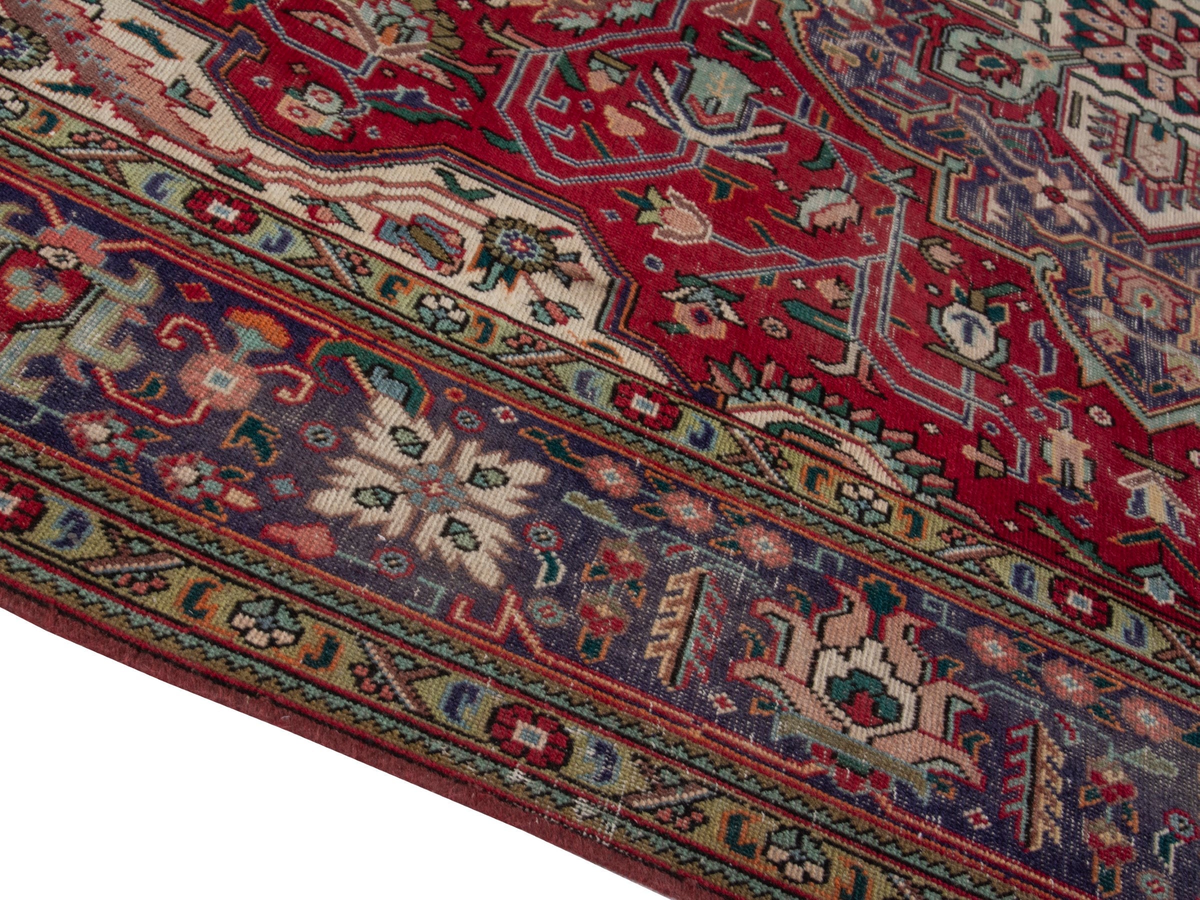 Persian Tabriz oversized rug in deep red and burgundy, view 7 of 18