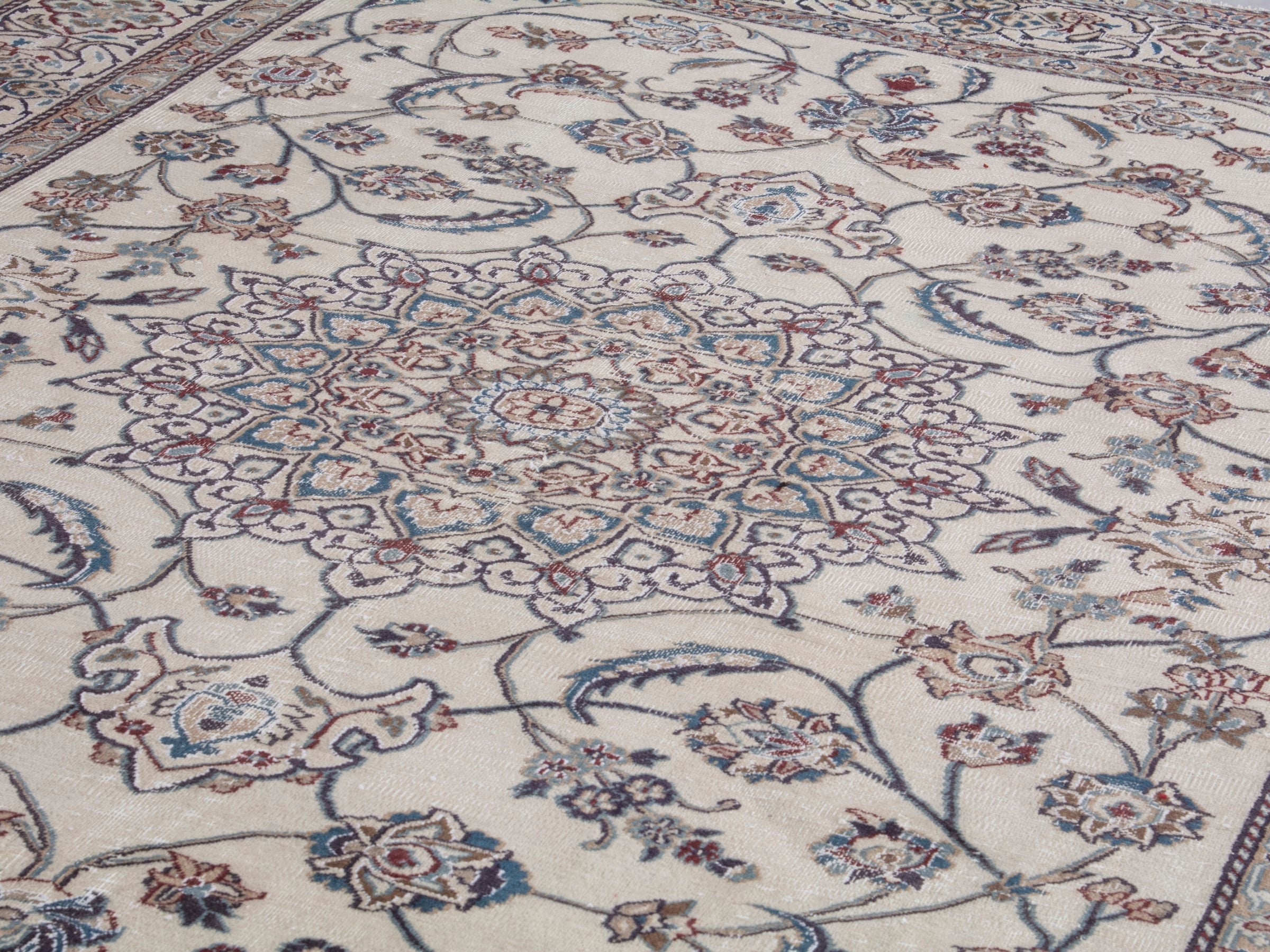 Persian Nain oversized rug in cream and greige, view 10 of 21