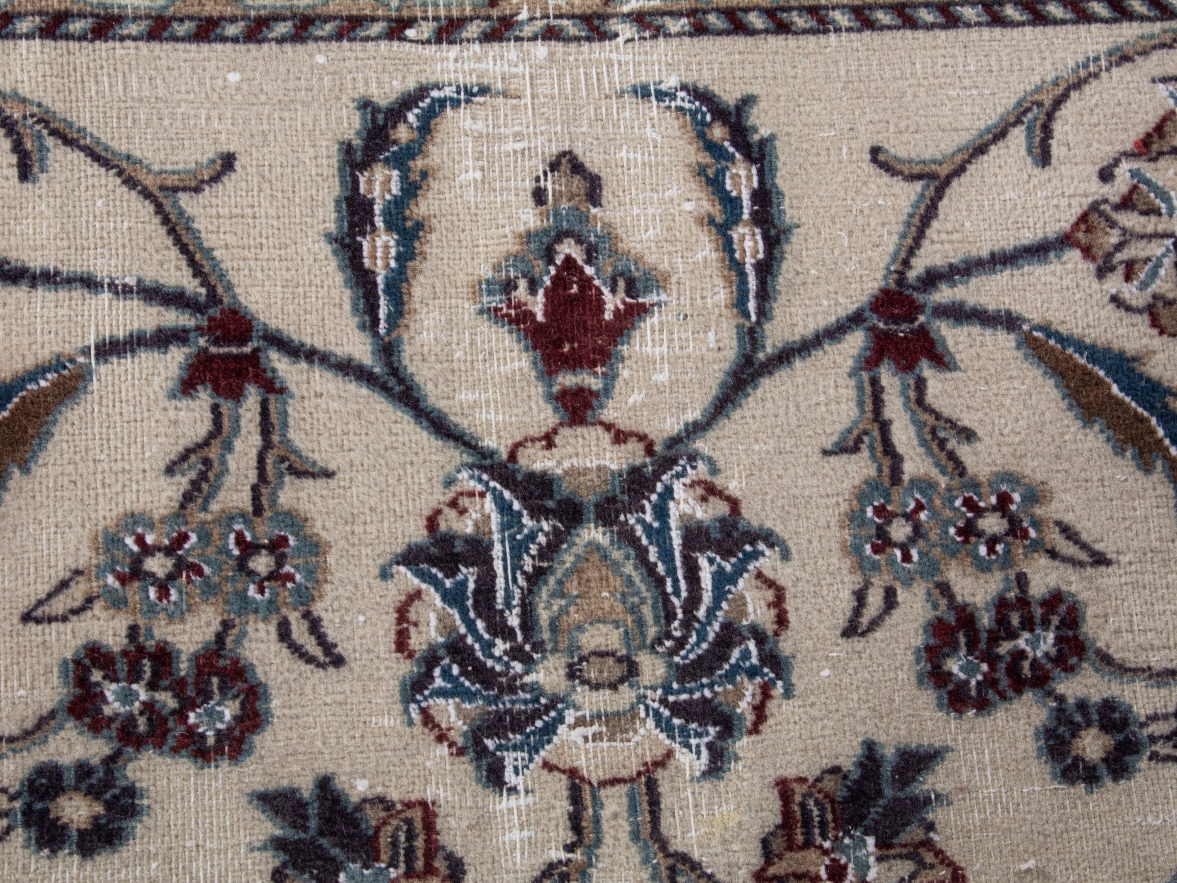 Persian Nain oversized rug in cream and greige, view 13 of 21