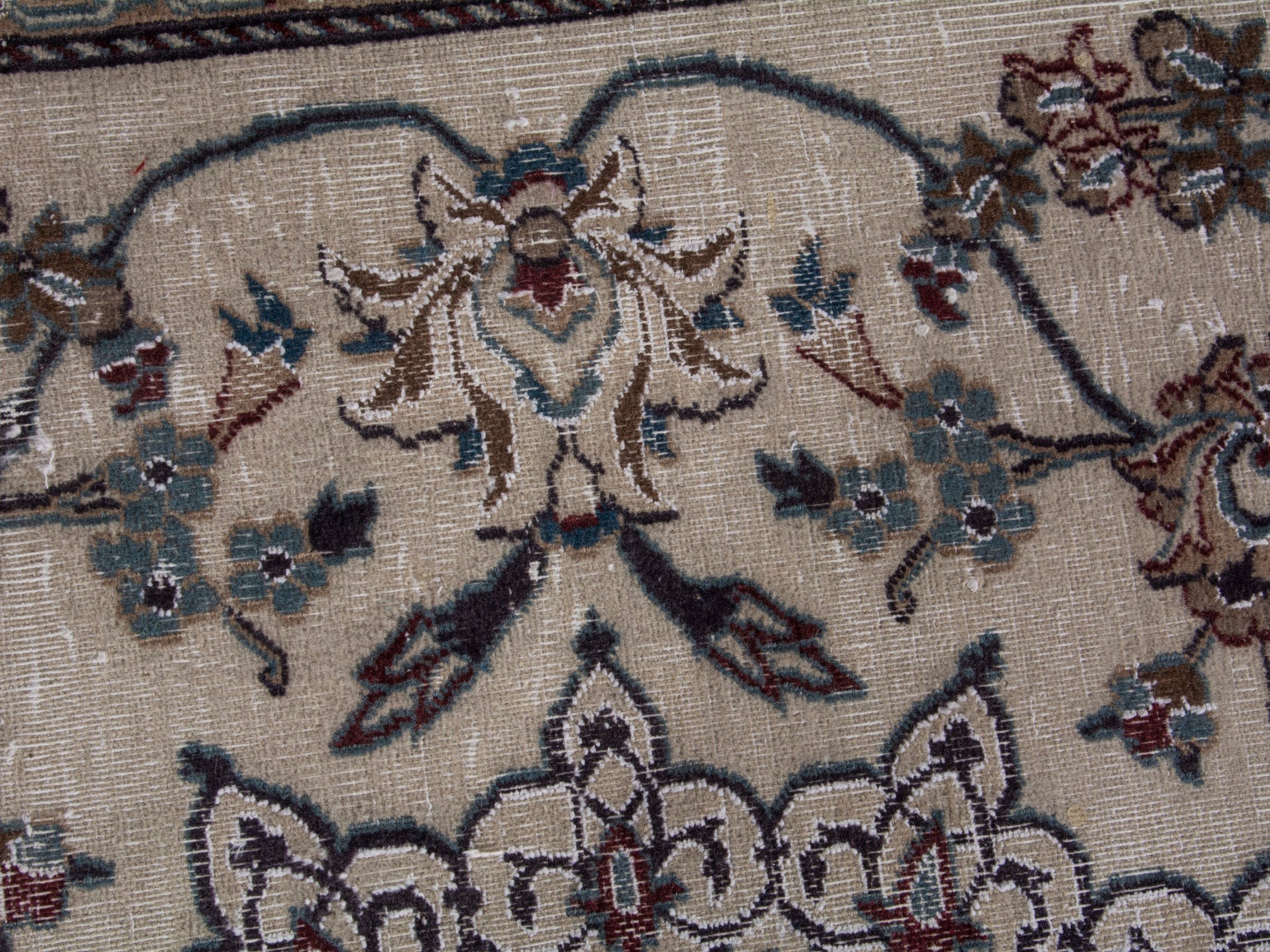 Persian Nain oversized rug in cream and greige, view 15 of 21