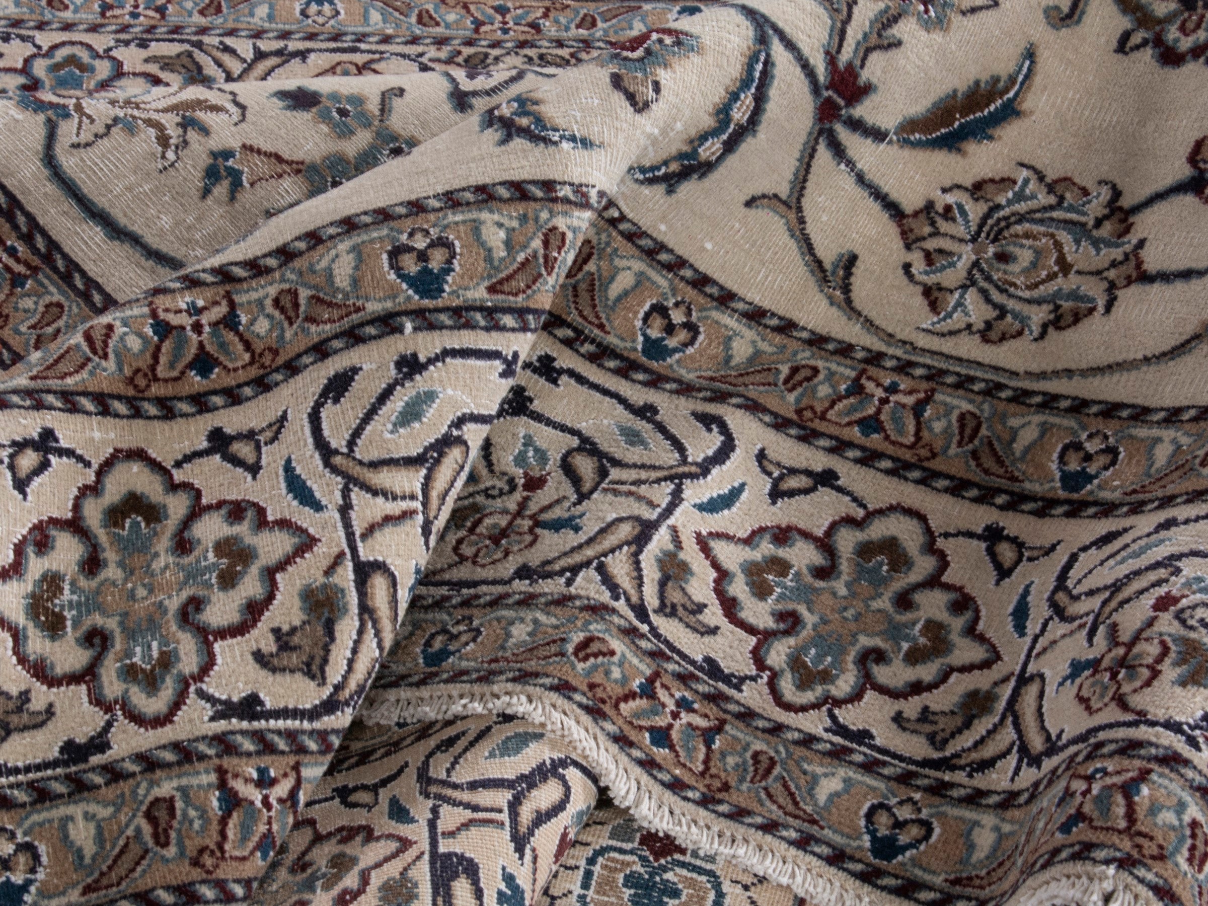 Persian Nain oversized rug in cream and greige, view 18 of 21