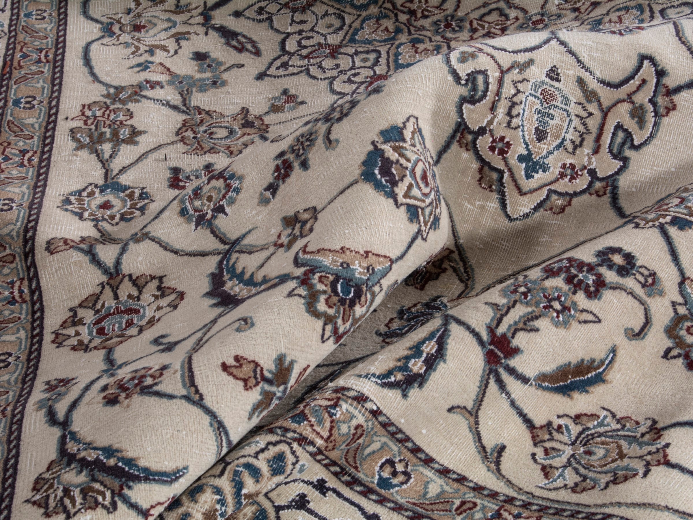 Persian Nain oversized rug in cream and greige, view 20 of 21