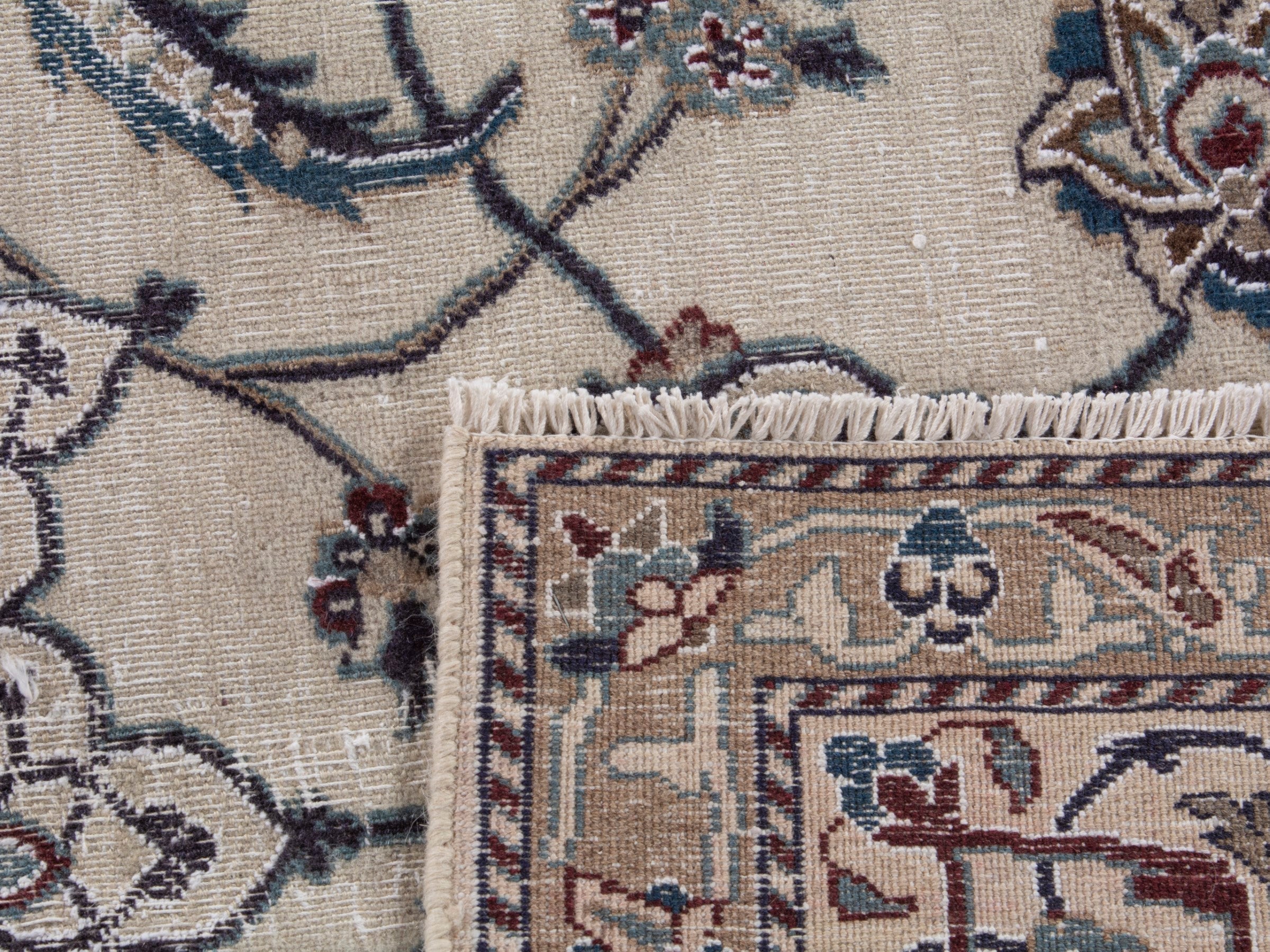 Persian Nain oversized rug in cream and greige, view 21 of 21