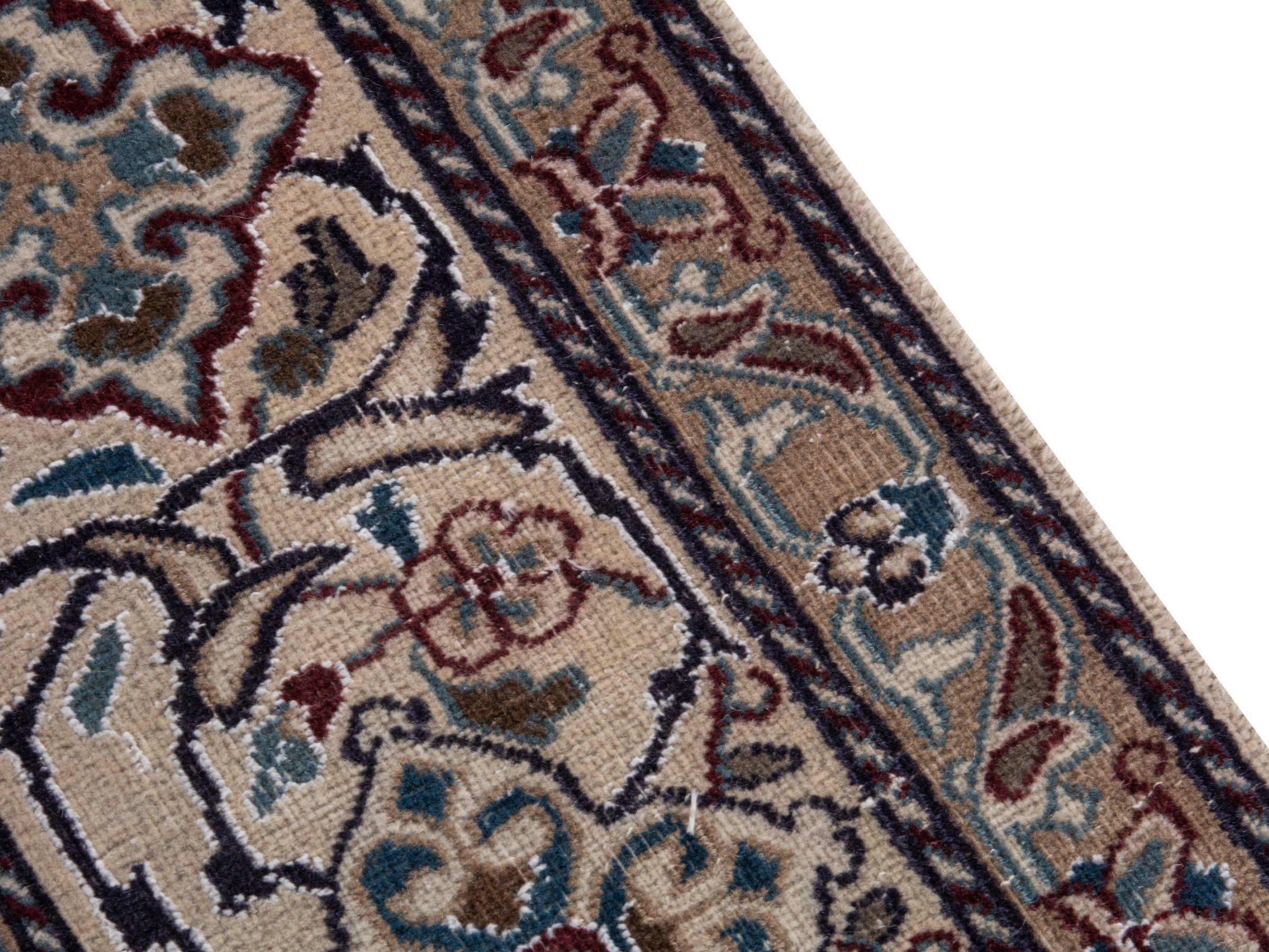 Persian Nain oversized rug in cream and greige, view 7 of 21