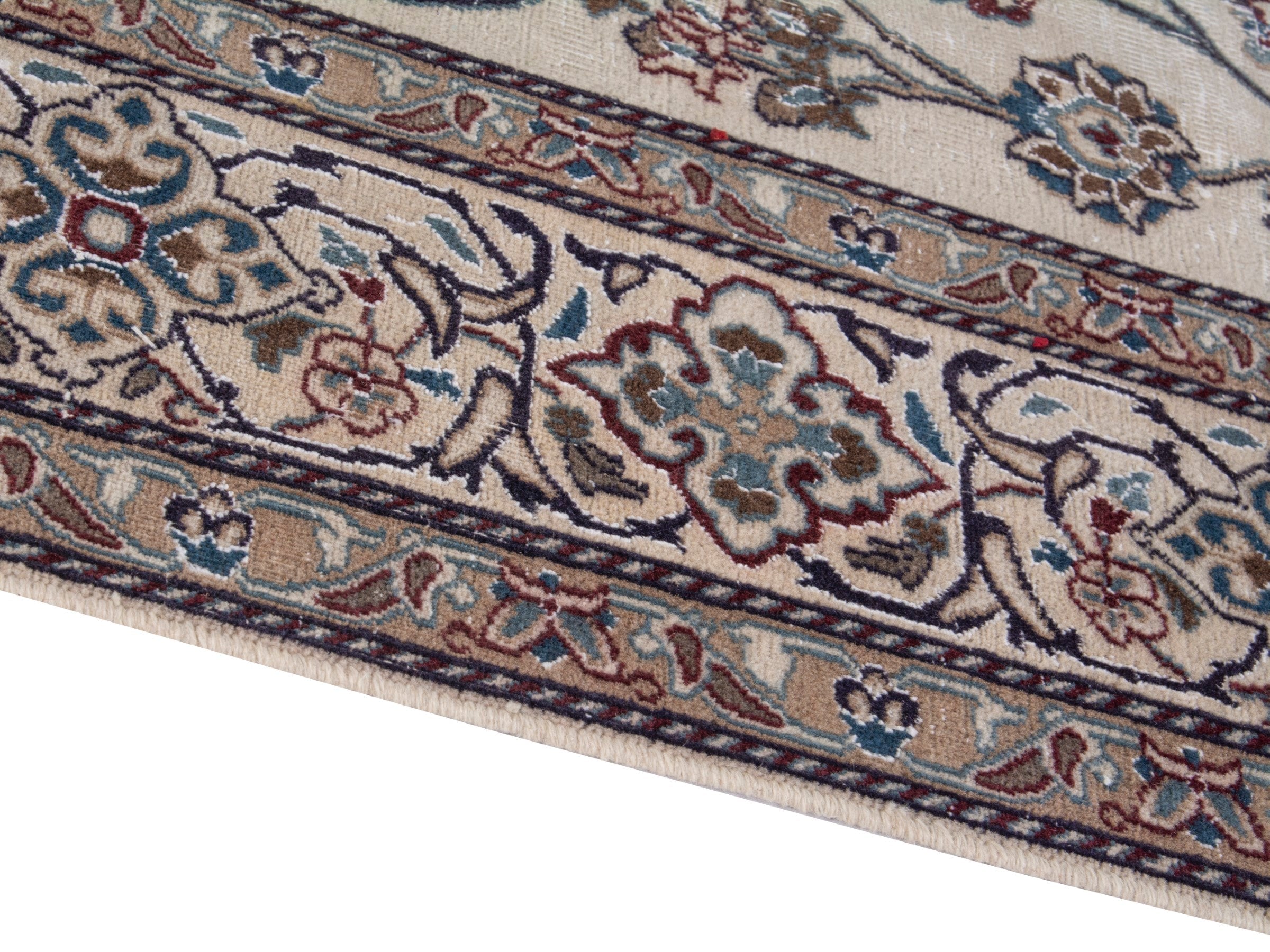 Persian Nain oversized rug in cream and greige, view 8 of 21