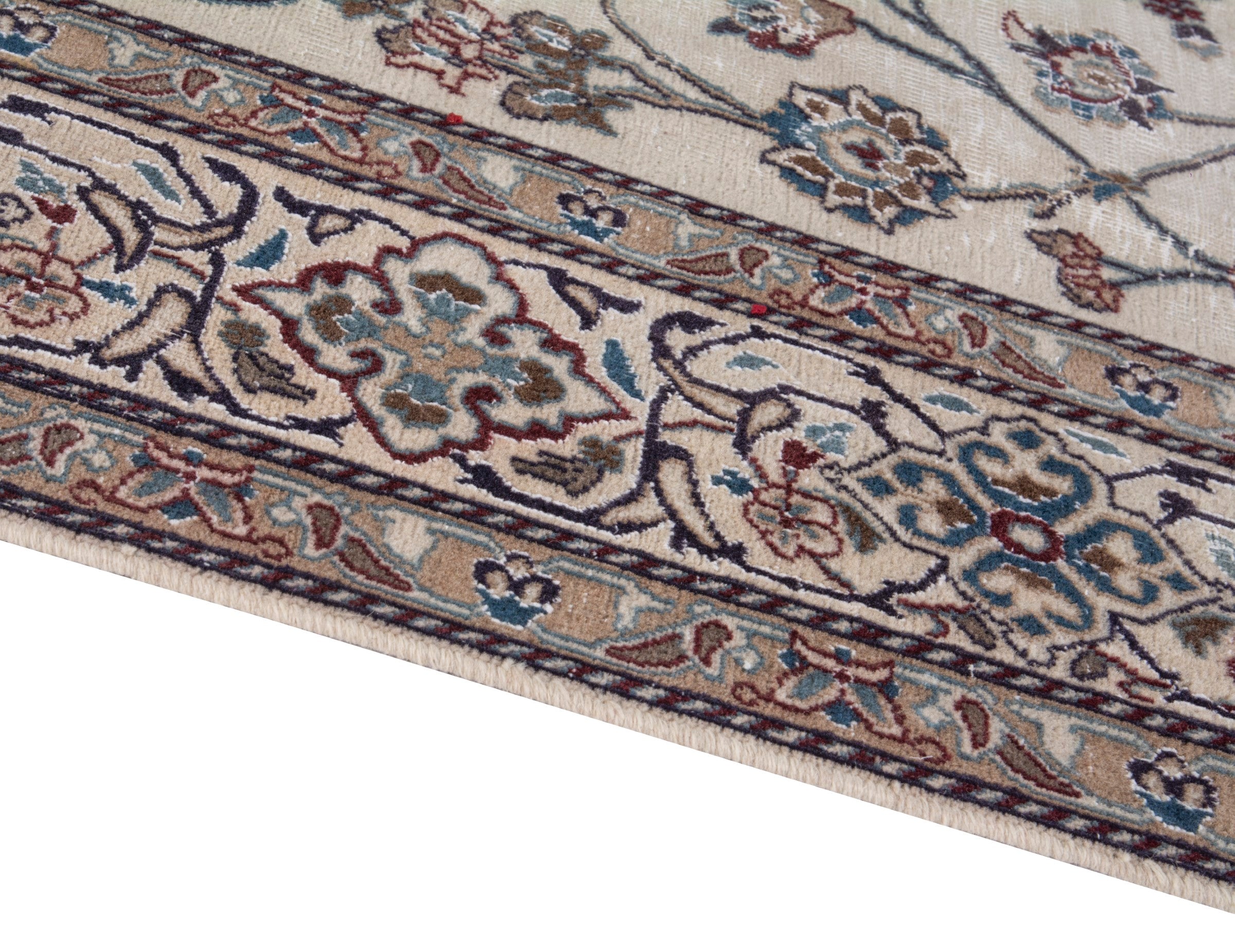 Persian Nain oversized rug in cream and greige, view 9 of 21