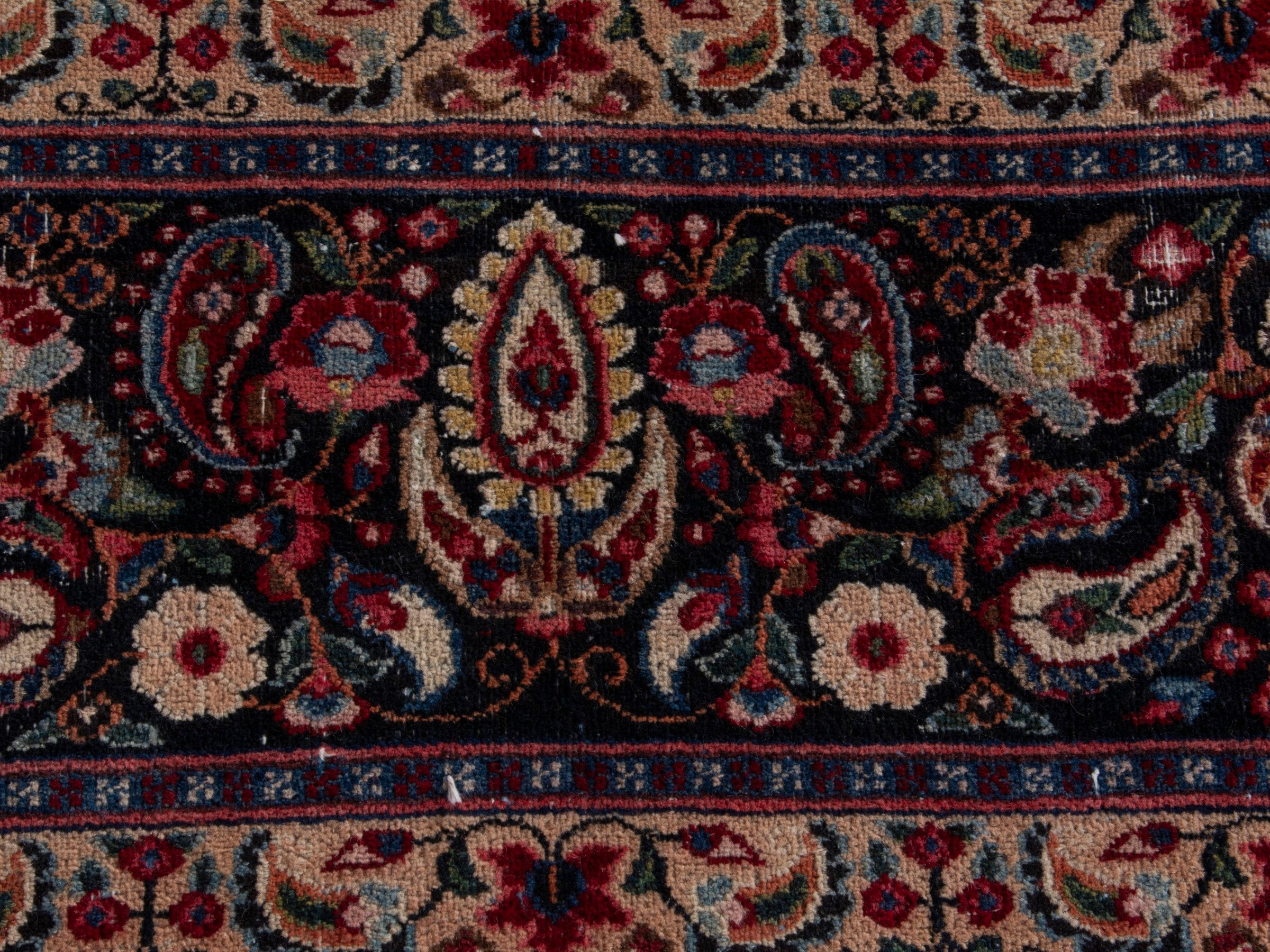 Persian Birjand oversized rug in burgundy and navy, view 12 of 21