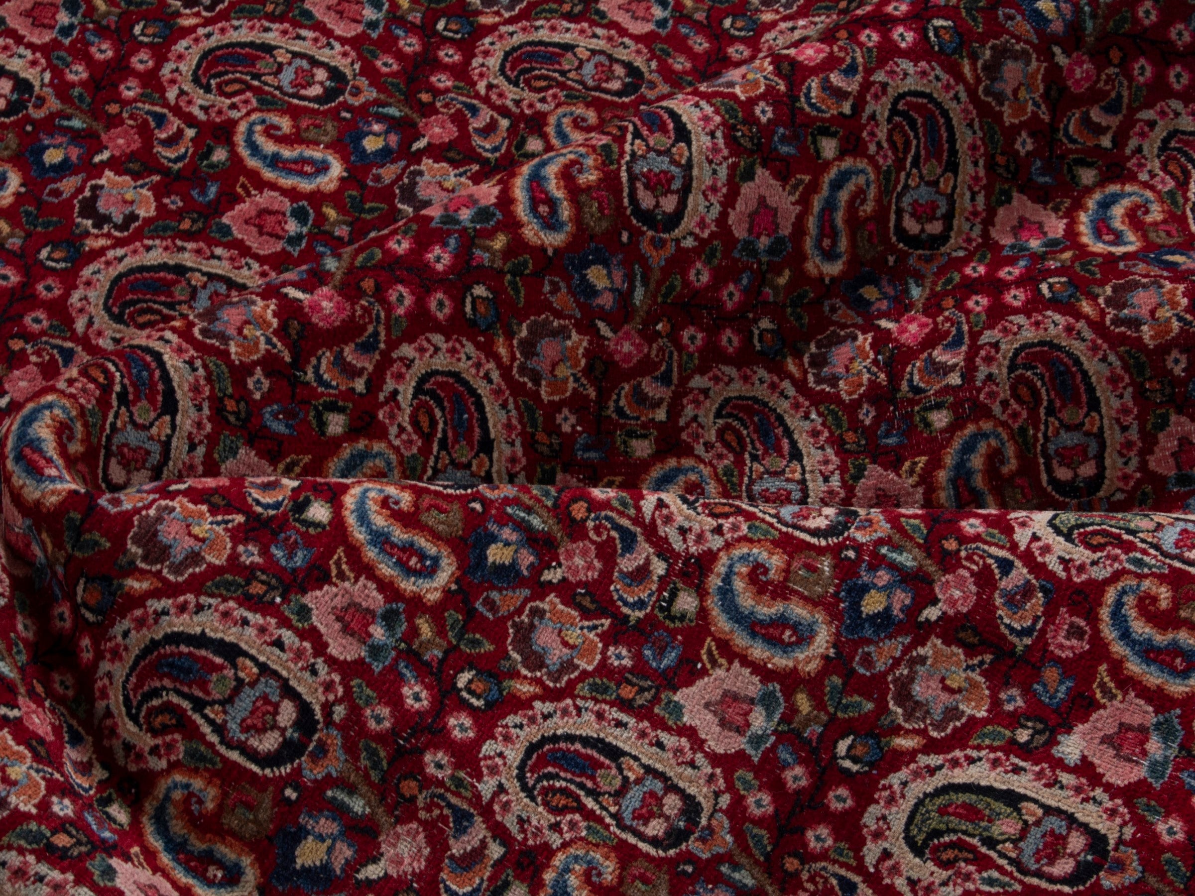 Persian Birjand oversized rug in burgundy and navy, view 18 of 21