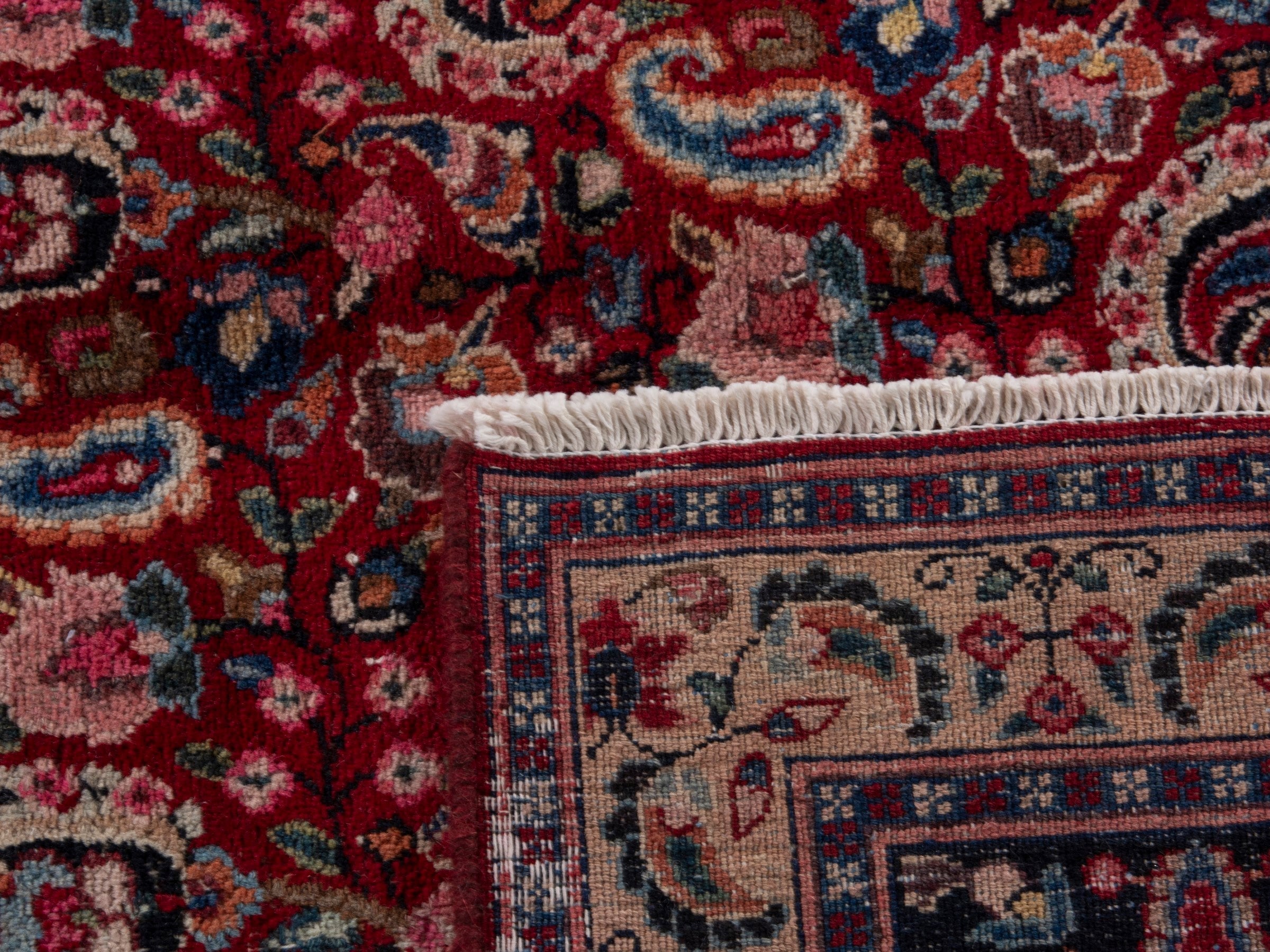 Persian Birjand oversized rug in burgundy and navy, view 21 of 21