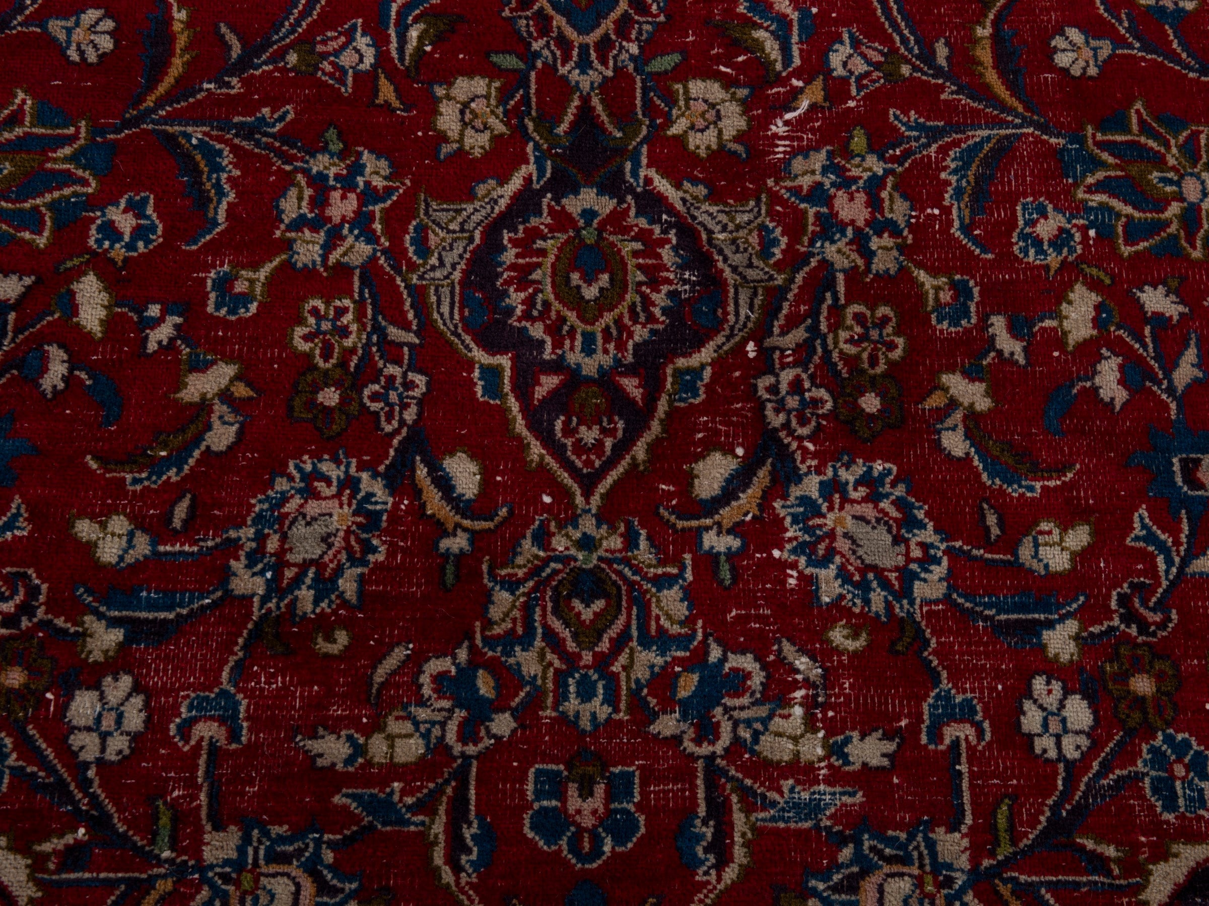 Persian Mashhad oversized rug in deep red and black cherry, view 11 of 20