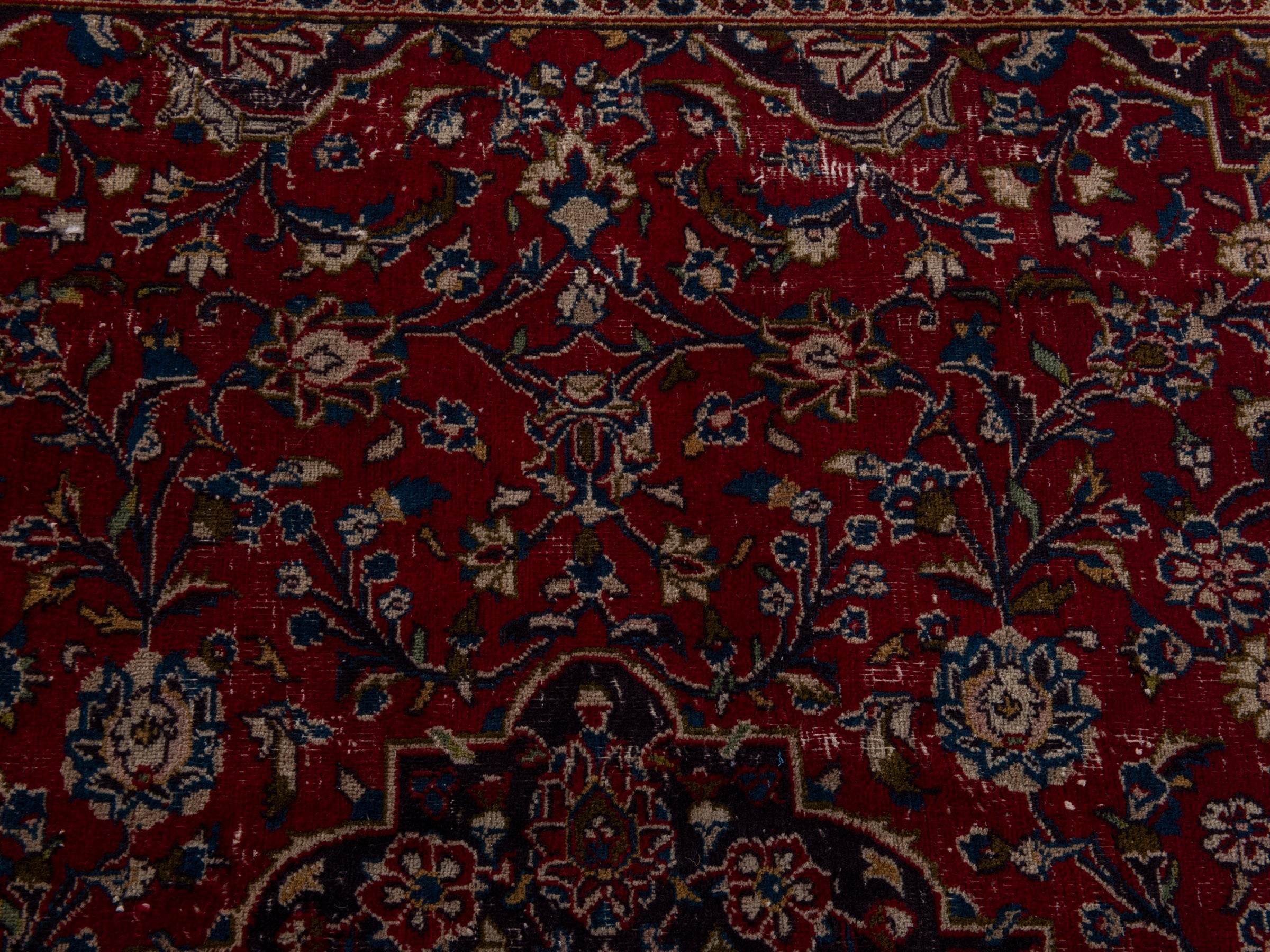 Persian Mashhad oversized rug in deep red and black cherry, view 13 of 20