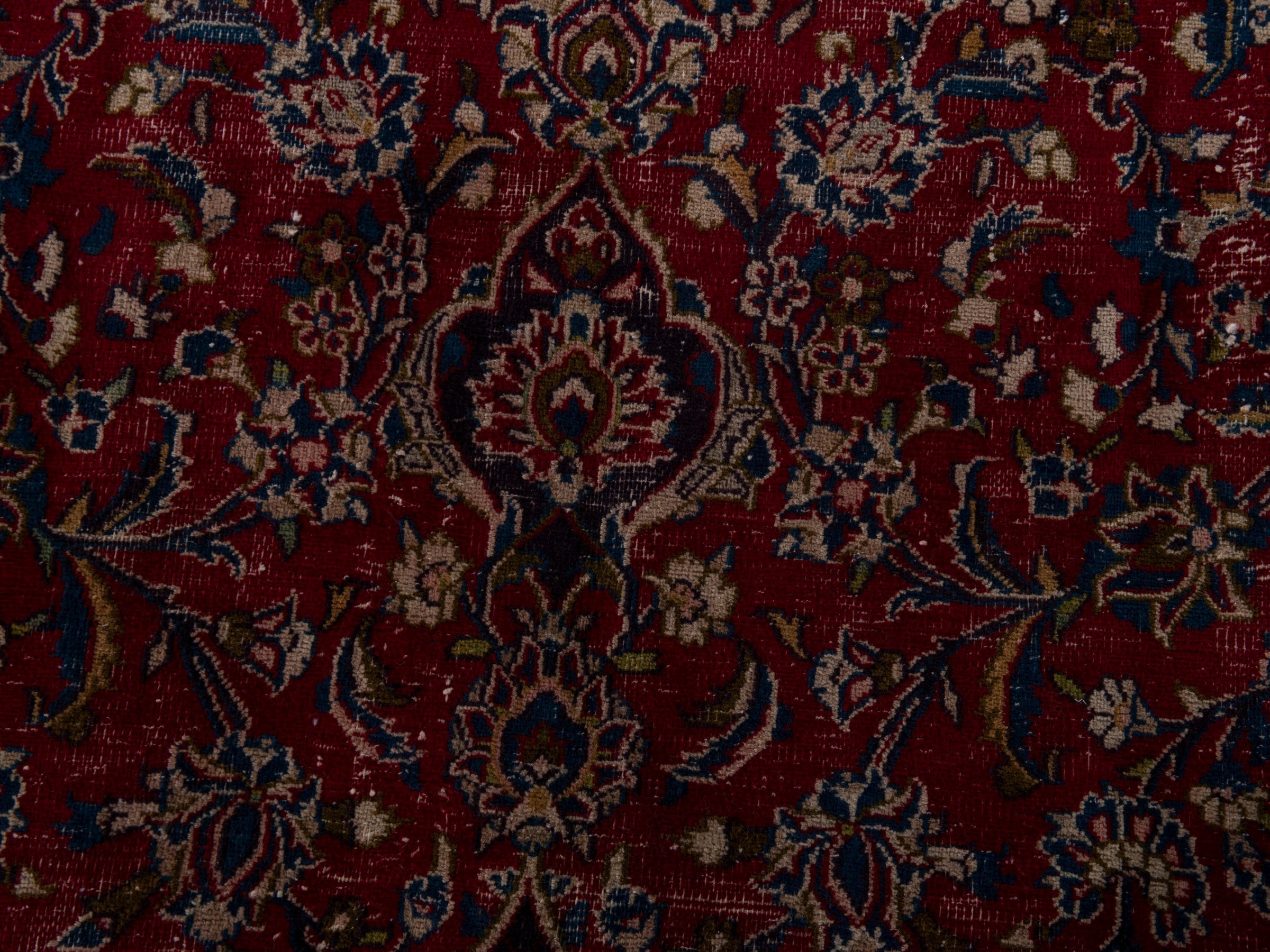 Persian Mashhad oversized rug in deep red and black cherry, view 14 of 20