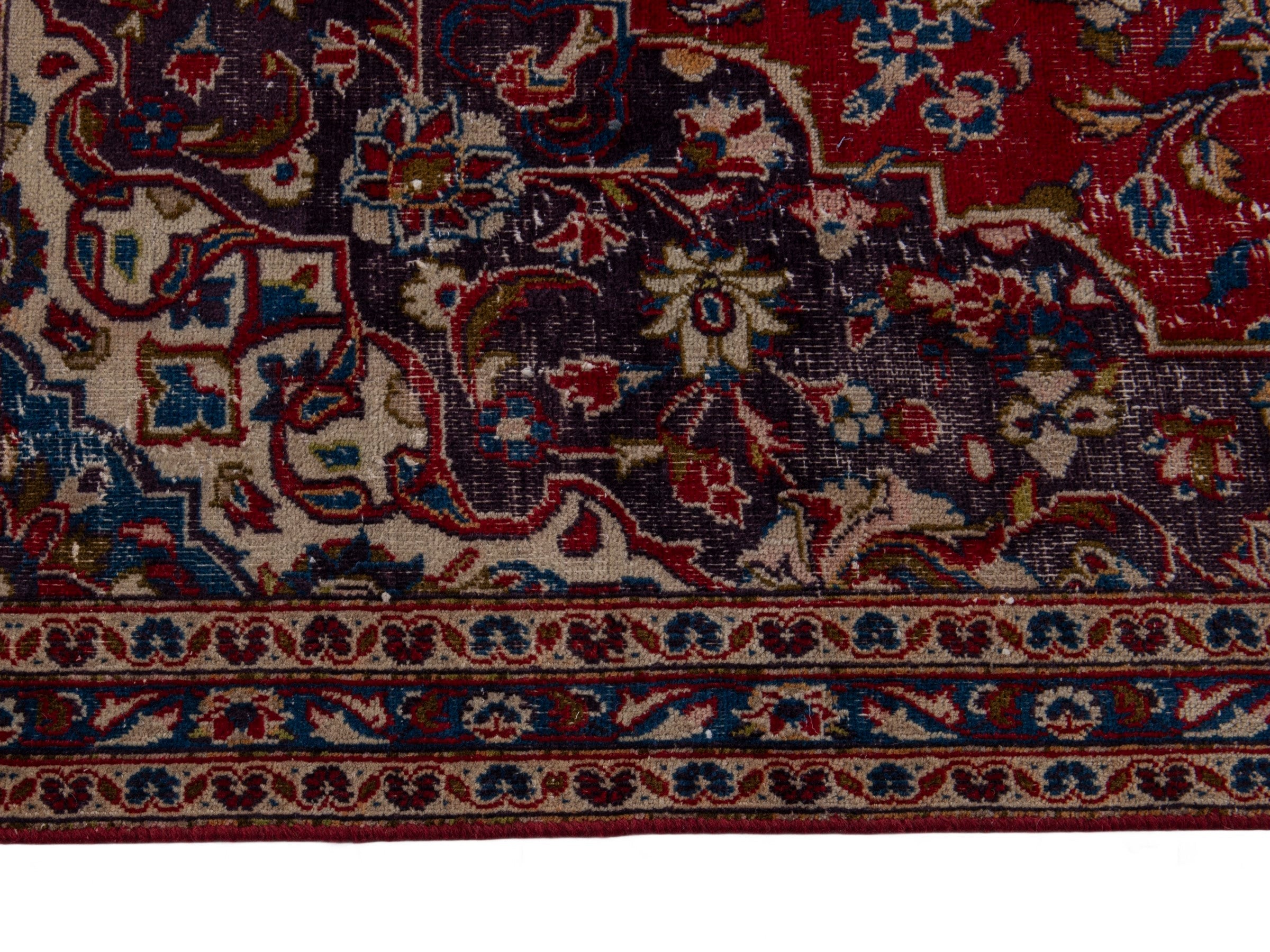 Persian Mashhad oversized rug in deep red and black cherry, view 5 of 20