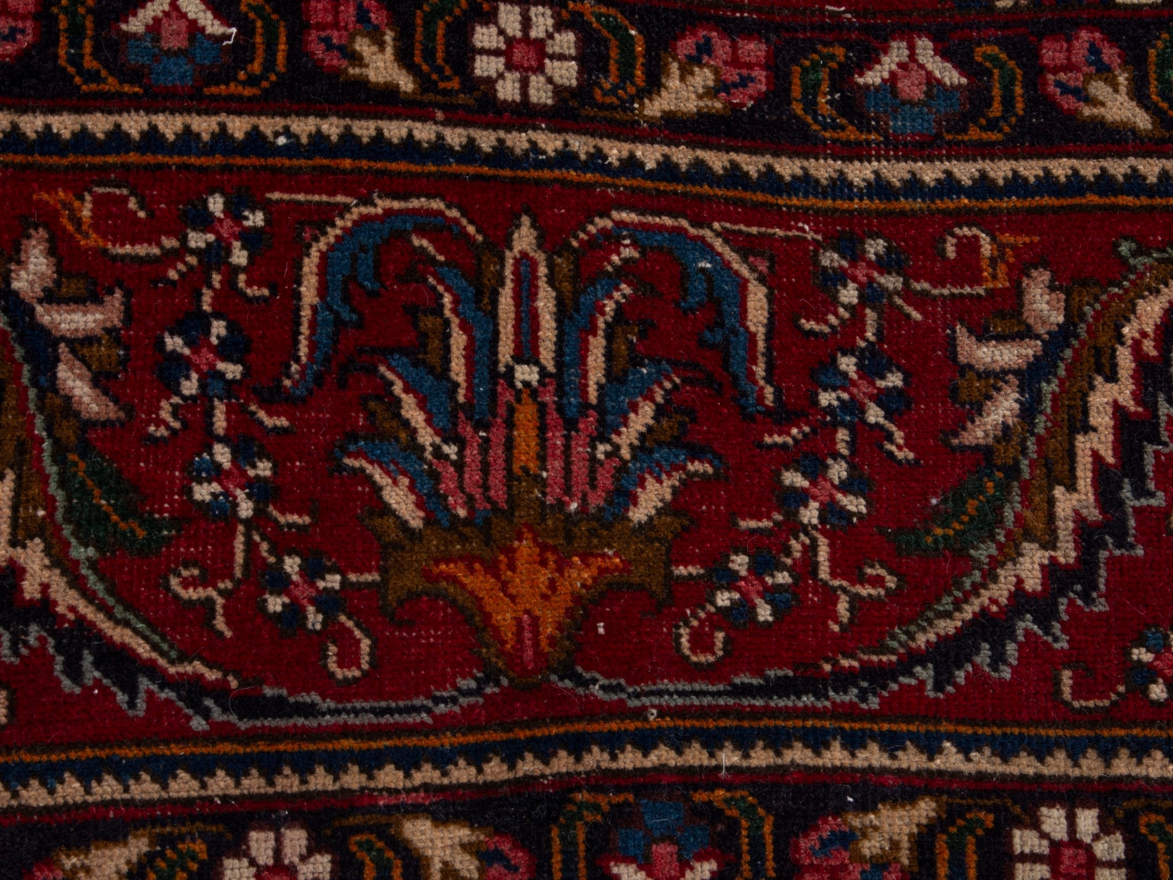 Persian Tabriz oversized rug in deep red and burgundy, view 11 of 19
