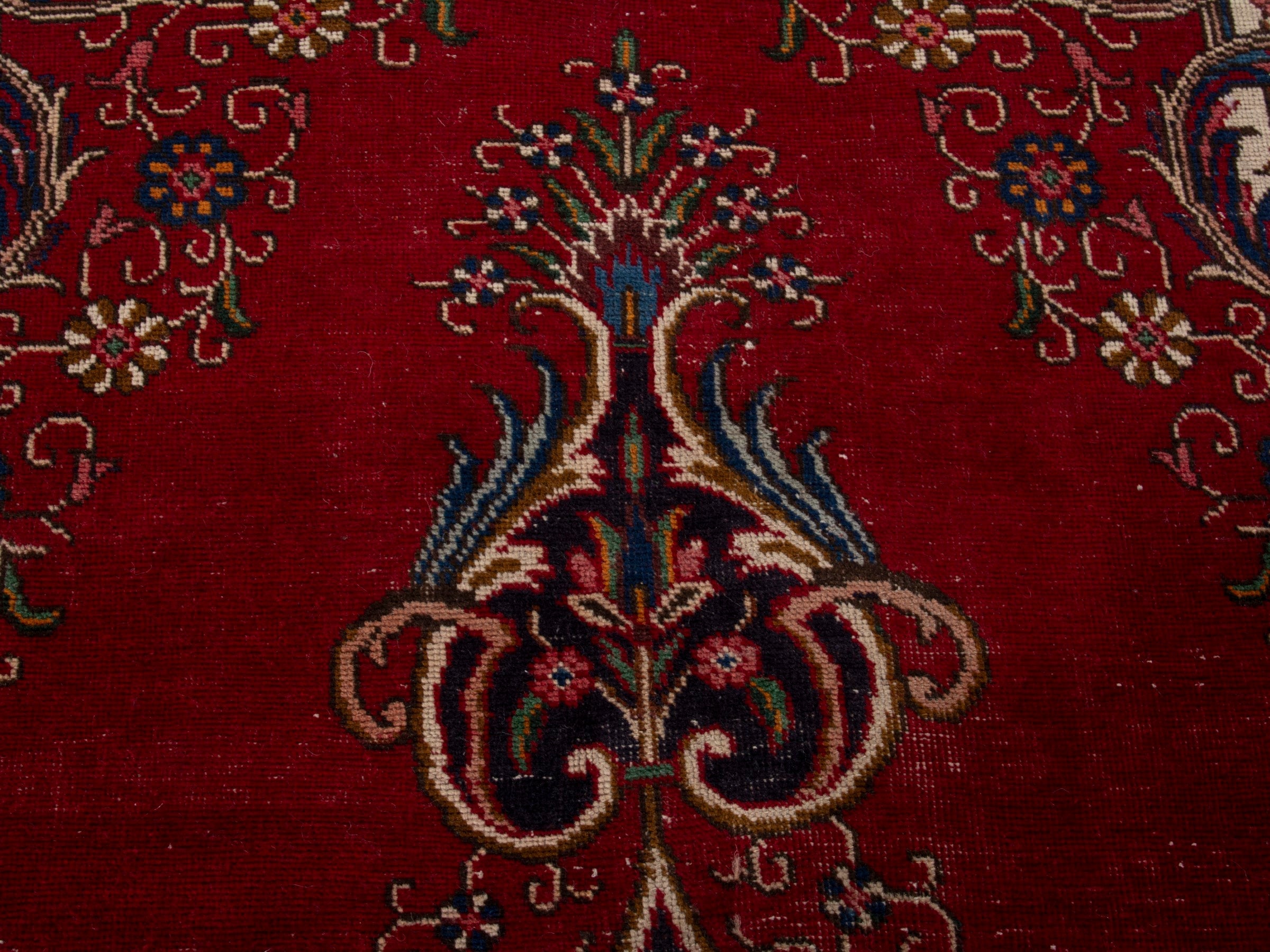 Persian Tabriz oversized rug in deep red and burgundy, view 12 of 19
