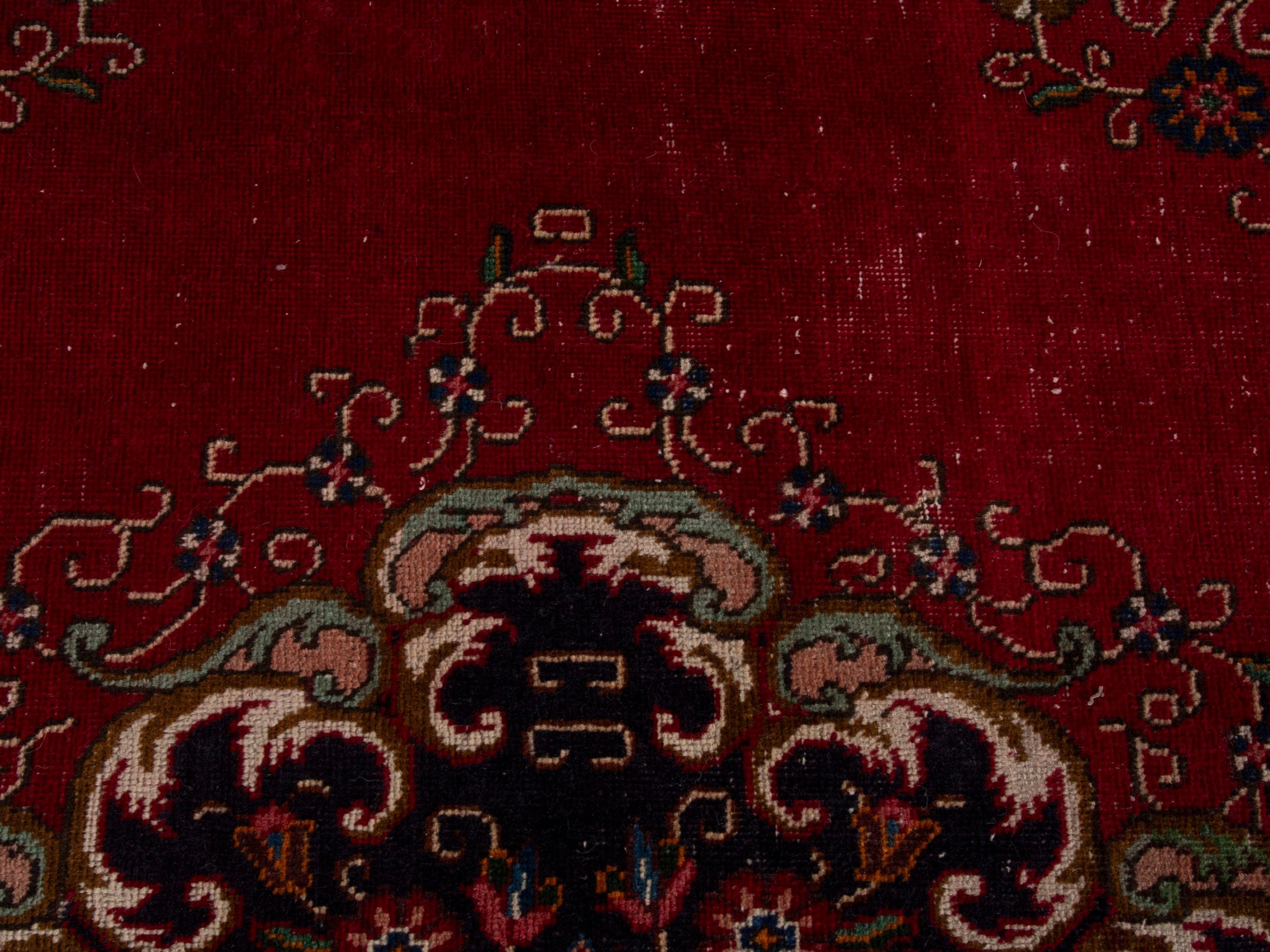 Persian Tabriz oversized rug in deep red and burgundy, view 13 of 19