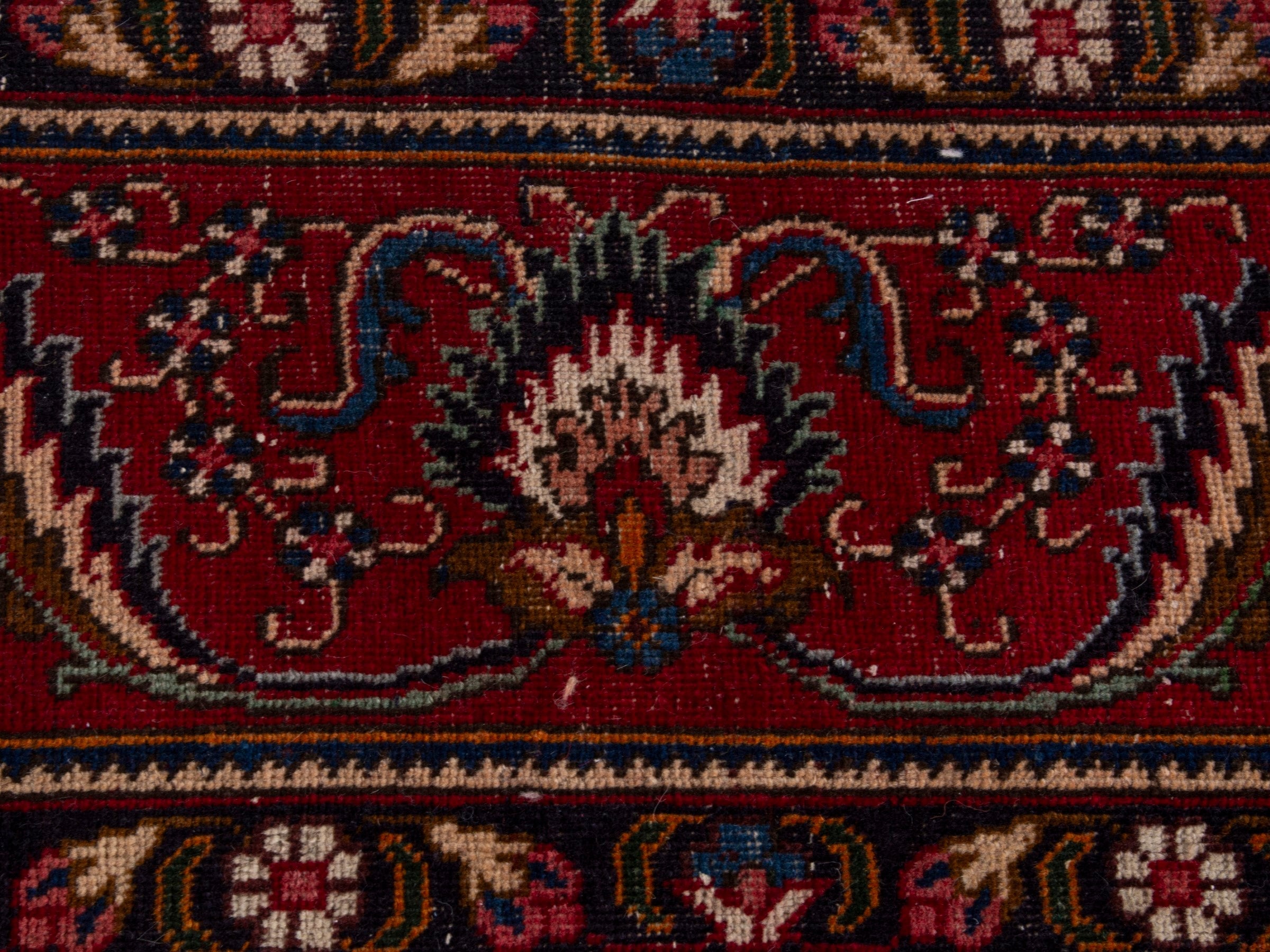 Persian Tabriz oversized rug in deep red and burgundy, view 14 of 19