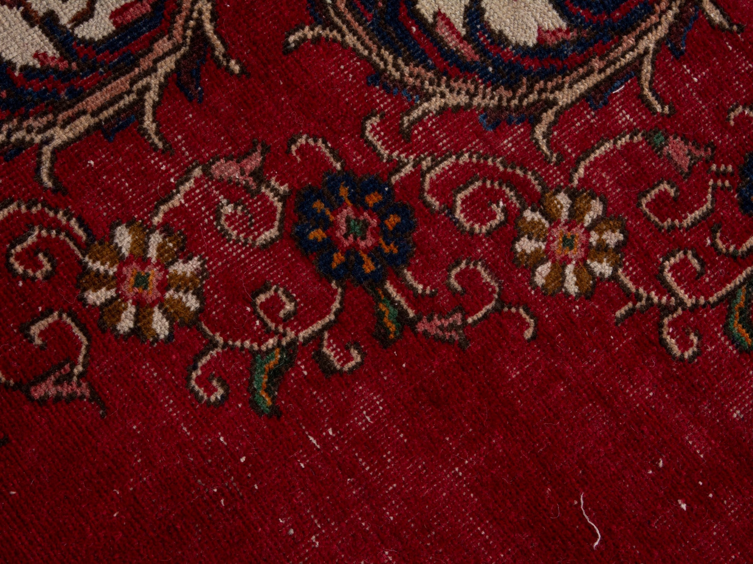 Persian Tabriz oversized rug in deep red and burgundy, view 15 of 19