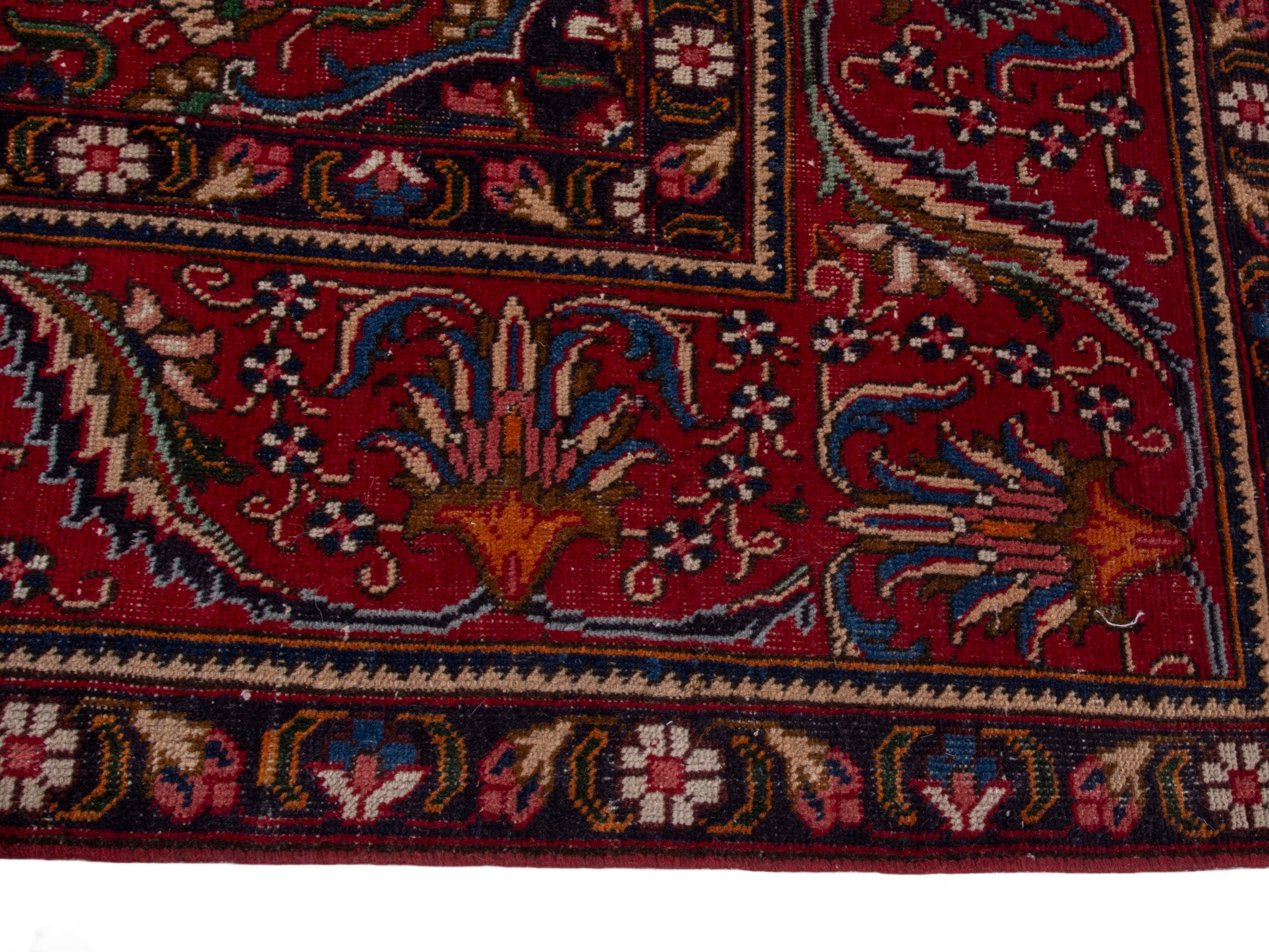 Persian Tabriz oversized rug in deep red and burgundy, view 5 of 19