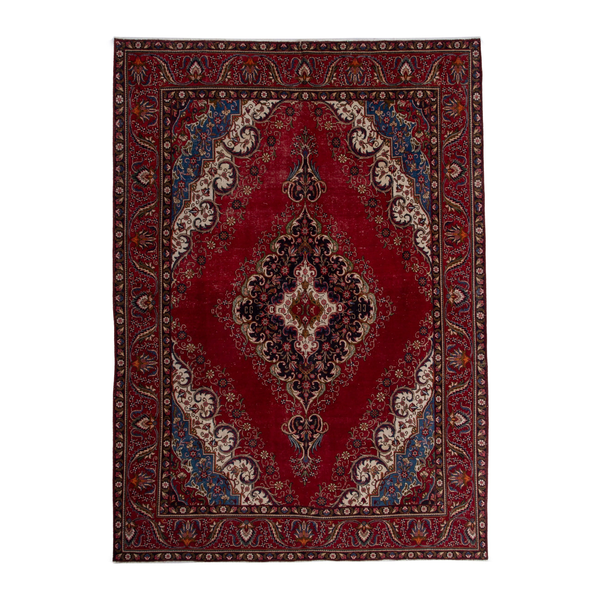 Persian Tabriz oversized rug in deep red and burgundy, 9'9" x 13'1"