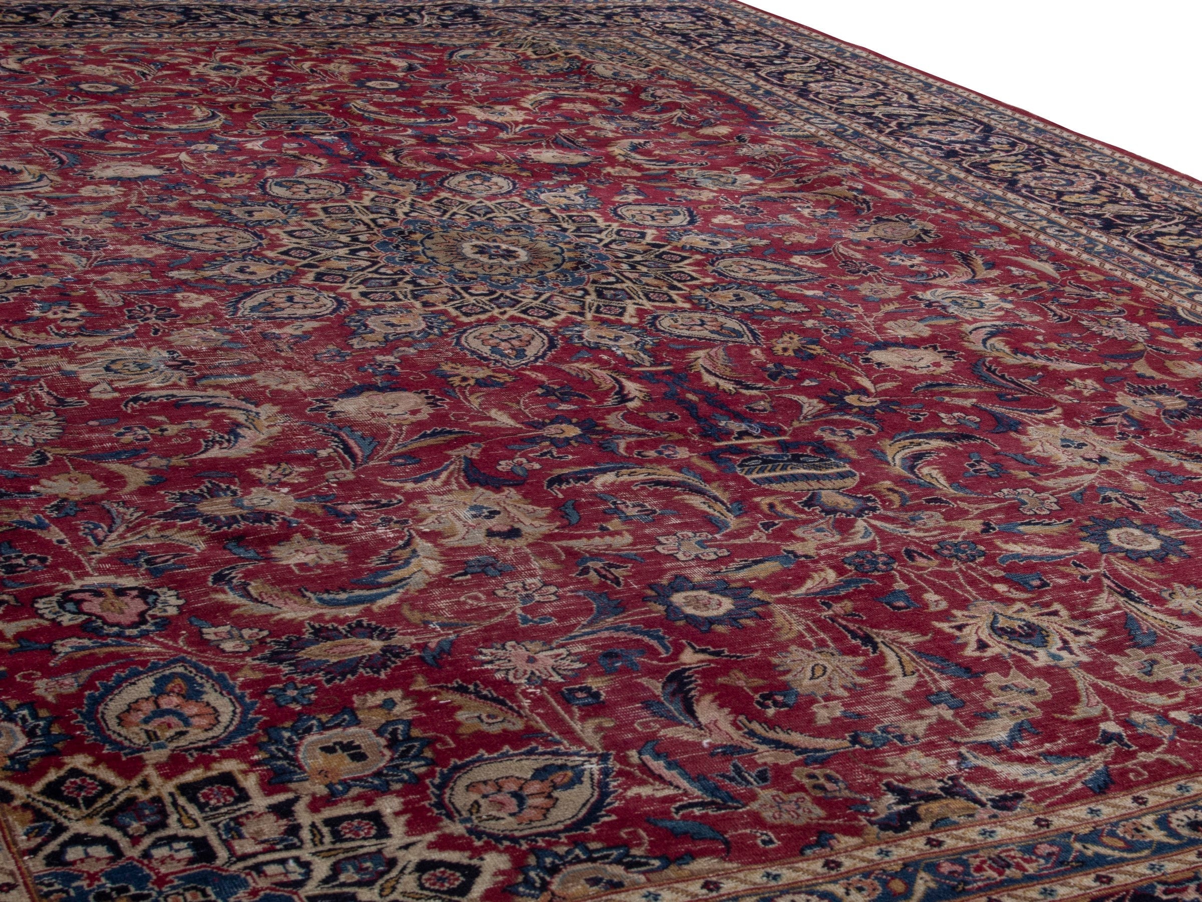 Persian Mashhad oversized rug in burgundy and black cherry, view 10 of 19