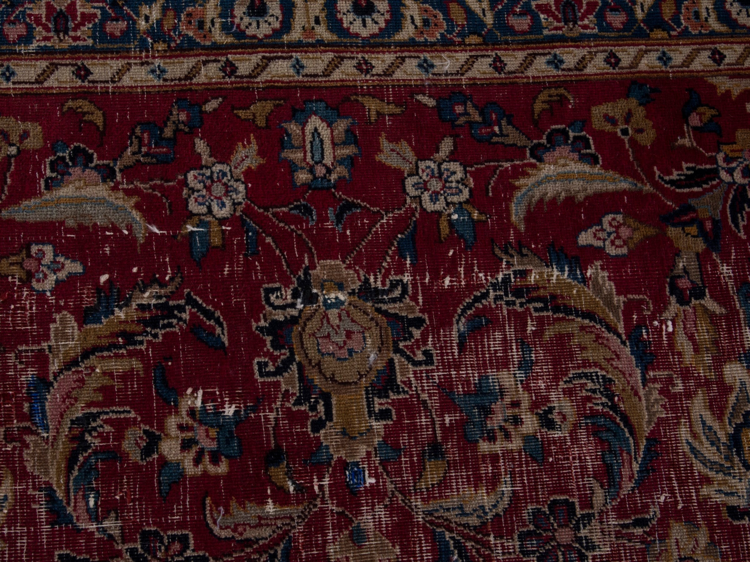 Persian Mashhad oversized rug in burgundy and black cherry, view 12 of 19