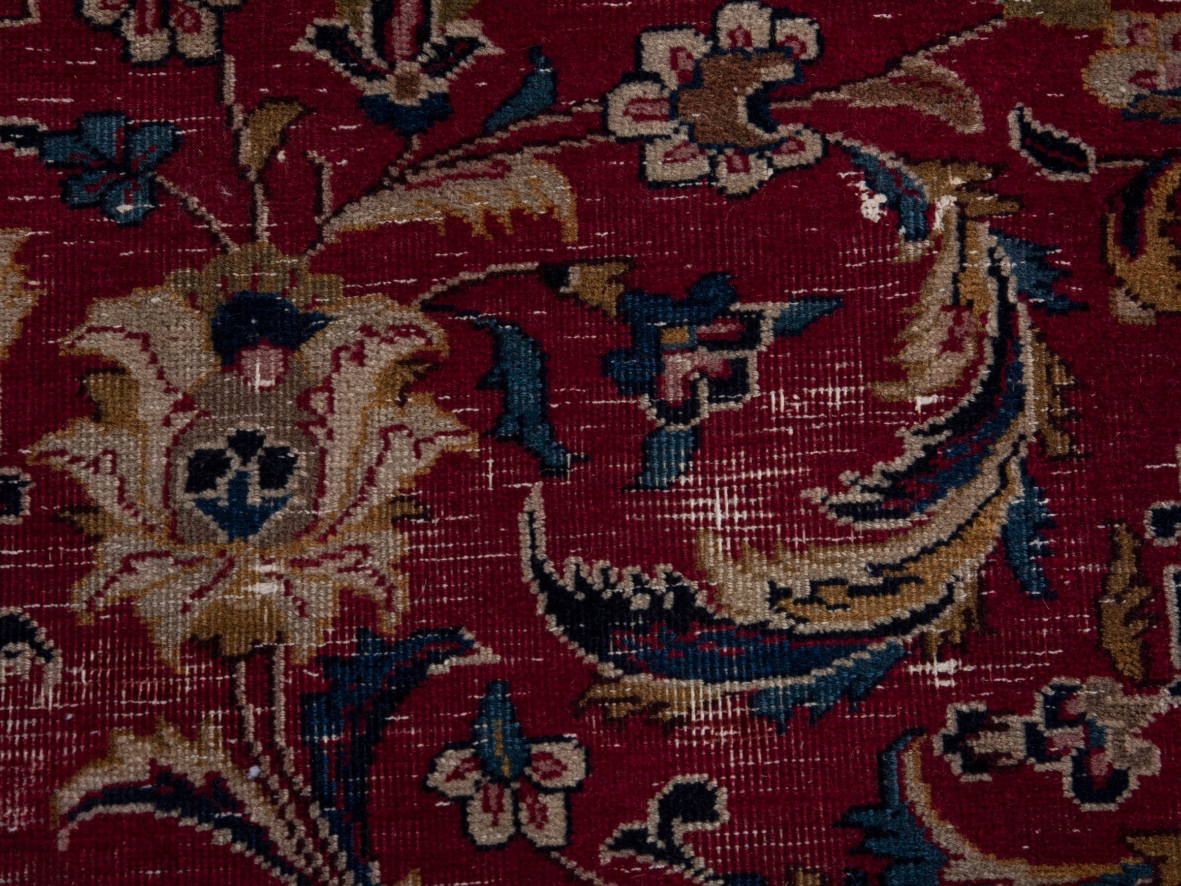 Persian Mashhad oversized rug in burgundy and black cherry, view 13 of 19