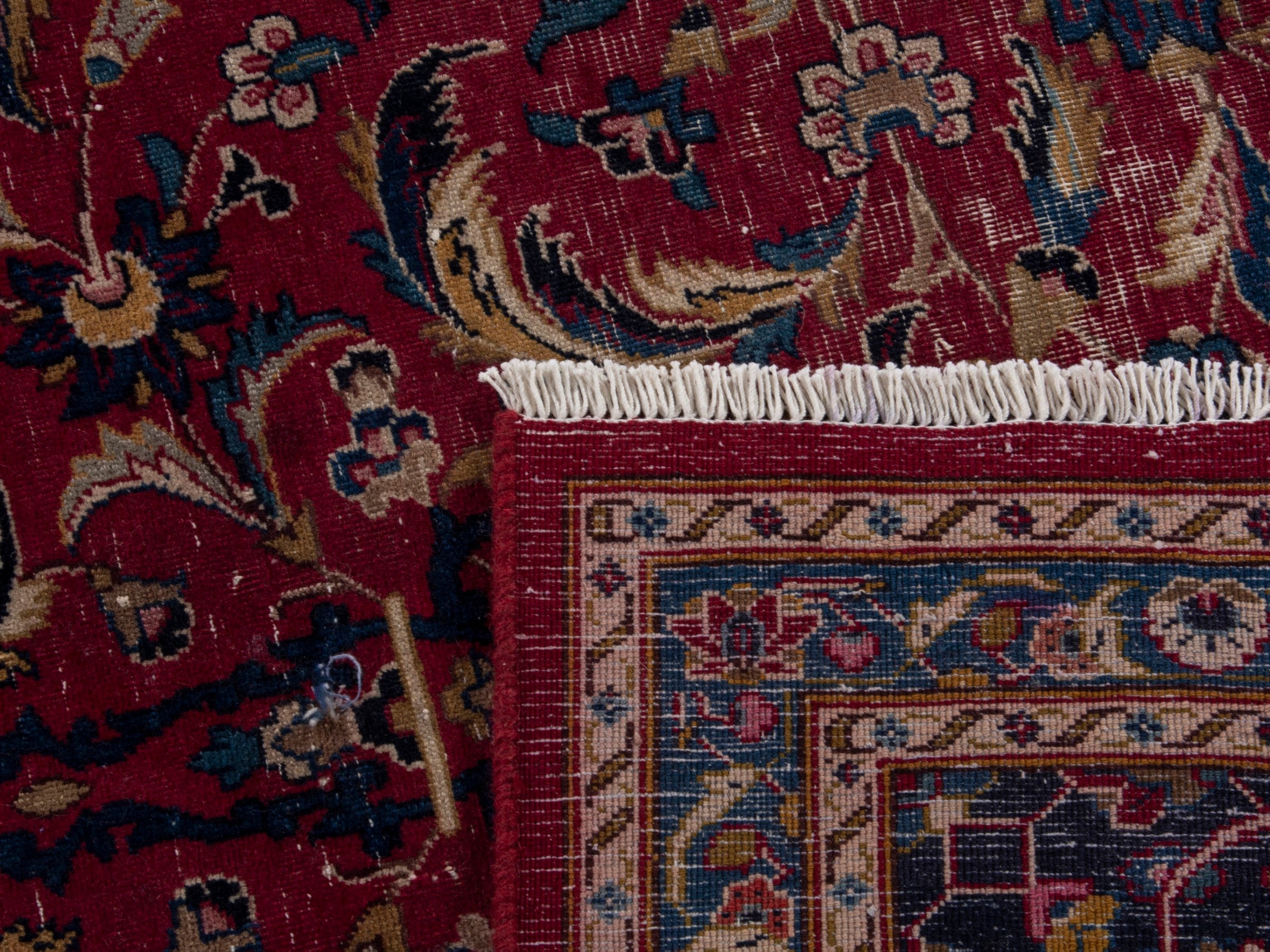 Persian Mashhad oversized rug in burgundy and black cherry, view 19 of 19