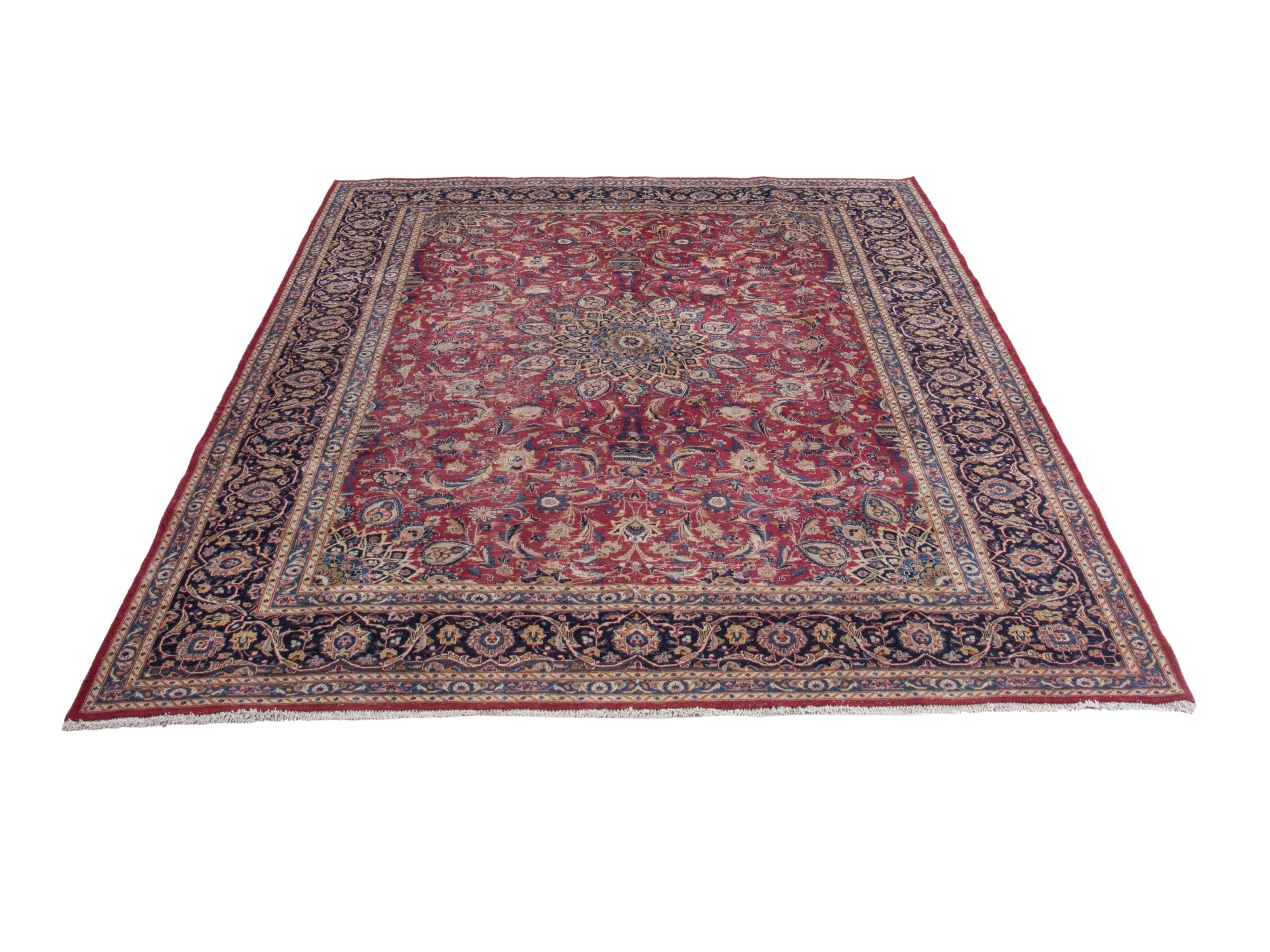 Persian Mashhad oversized rug in burgundy and black cherry, view 2 of 19