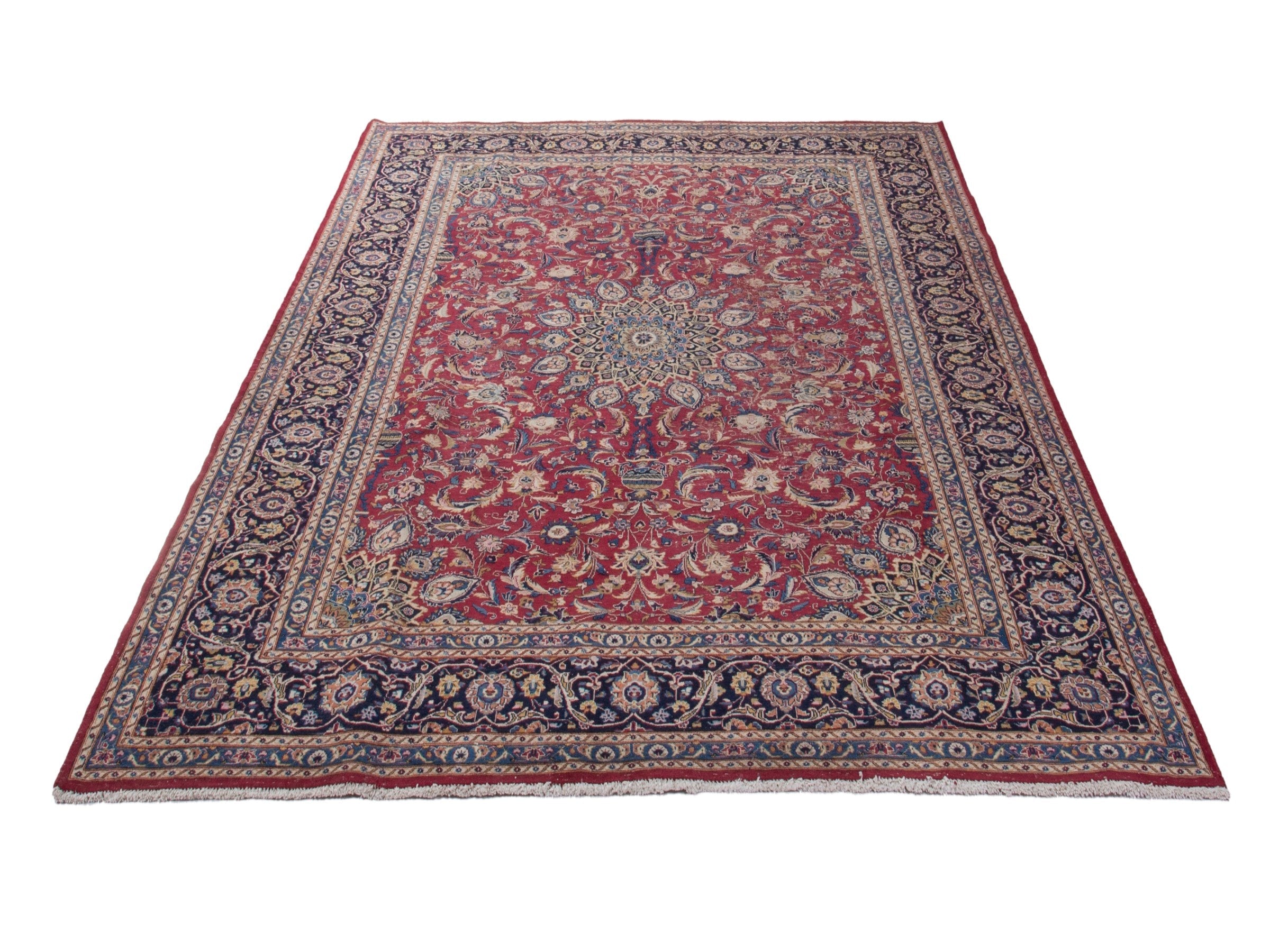 Persian Mashhad oversized rug in burgundy and black cherry, view 3 of 19