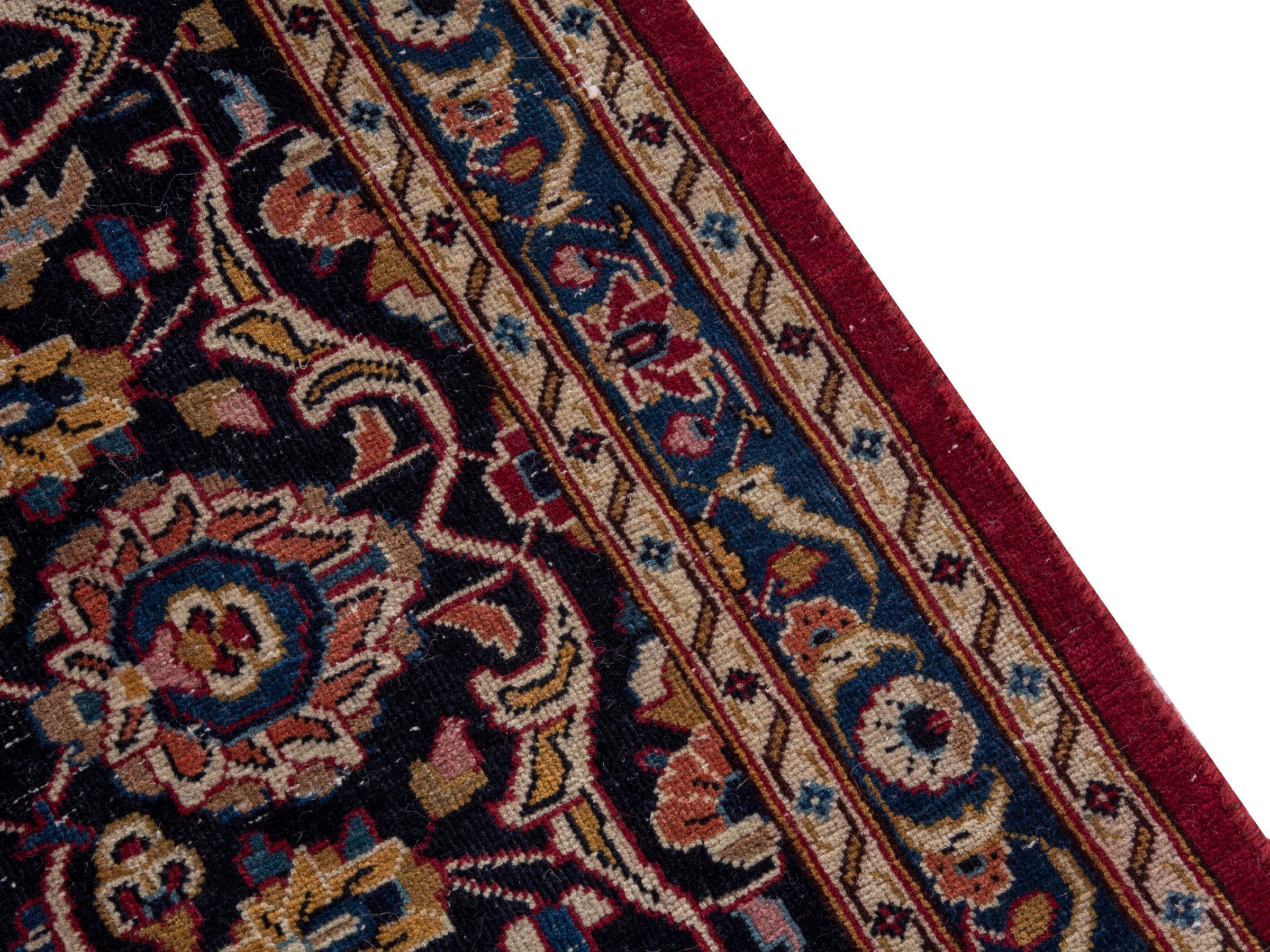 Persian Mashhad oversized rug in burgundy and black cherry, view 7 of 19