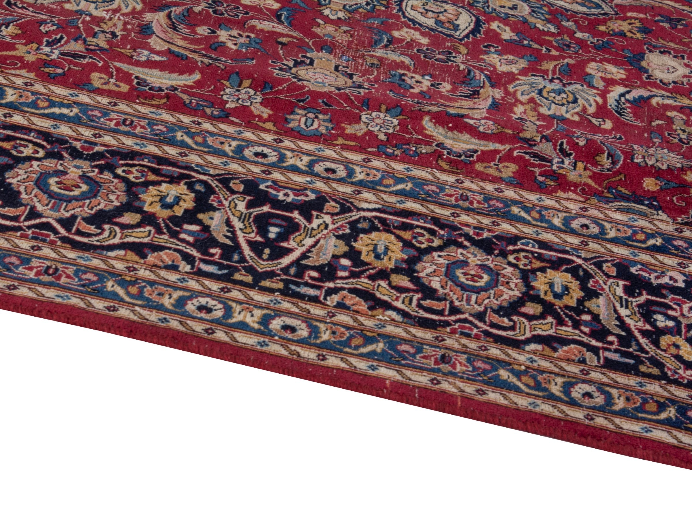 Persian Mashhad oversized rug in burgundy and black cherry, view 8 of 19
