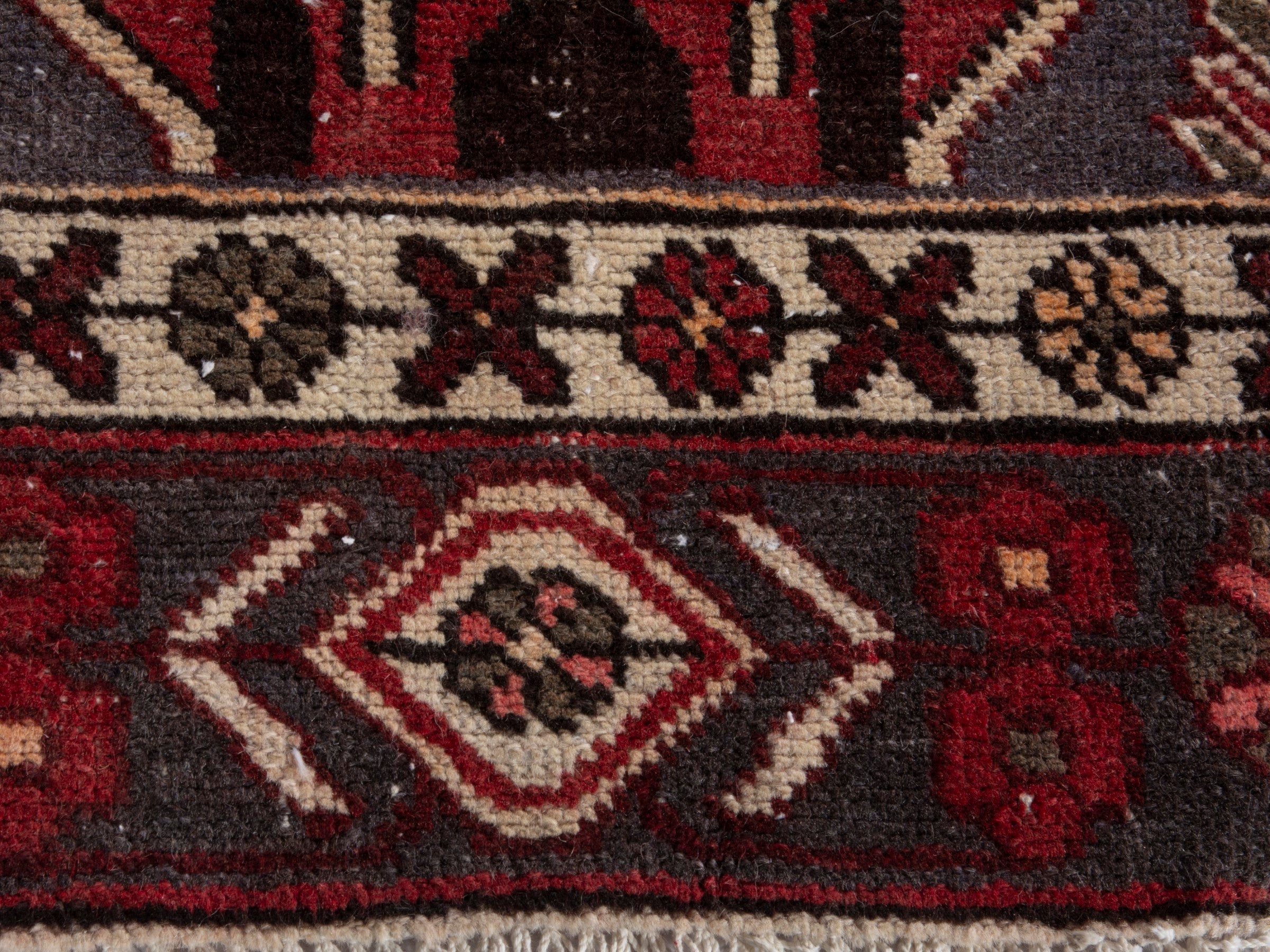 Persian Bakhtiari area rug in burgundy and deep red, view 11 of 18