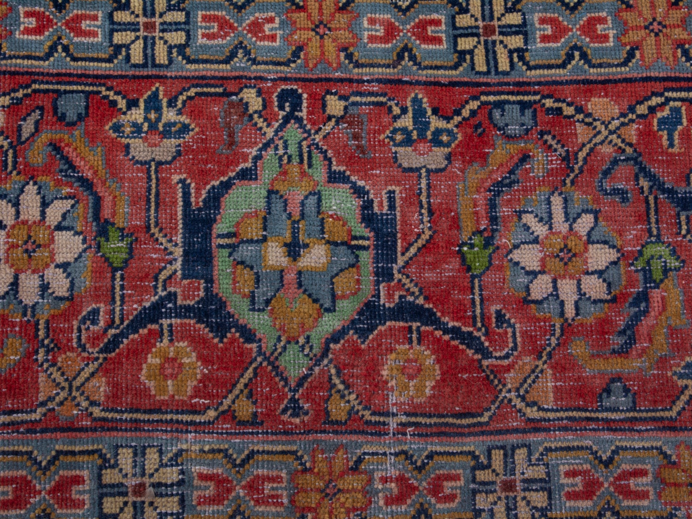 Persian Mahal oversized rug in navy and deep red, view 10 of 21