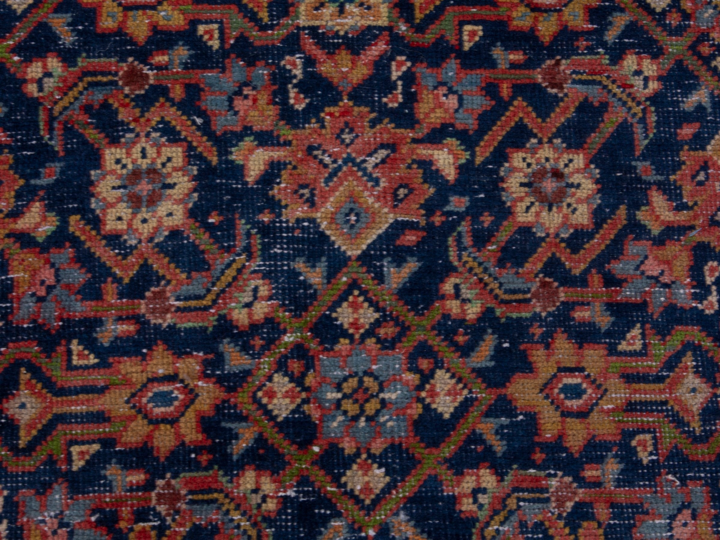 Persian Mahal oversized rug in navy and deep red, view 11 of 21