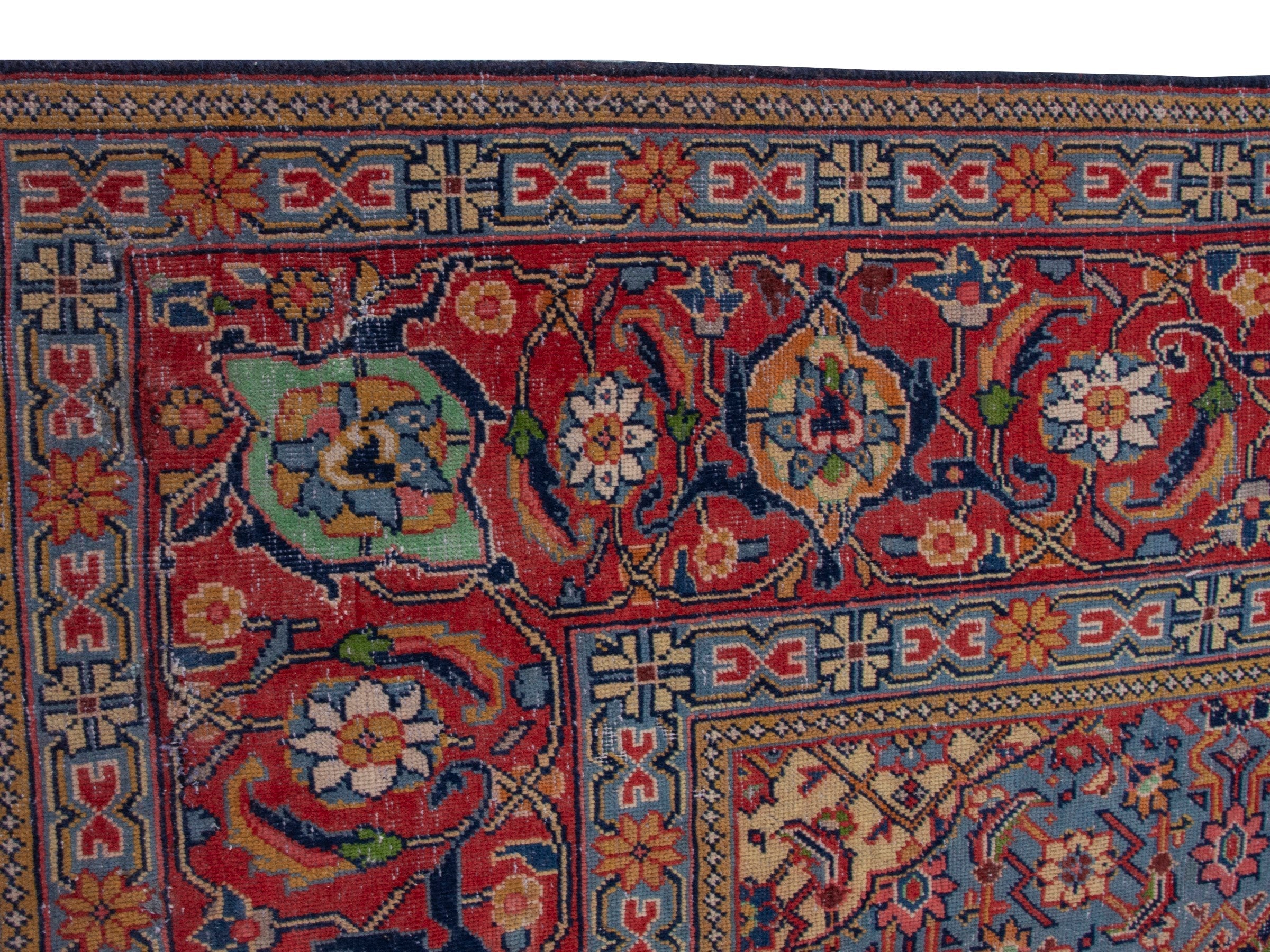 Persian Mahal oversized rug in navy and deep red, view 5 of 21