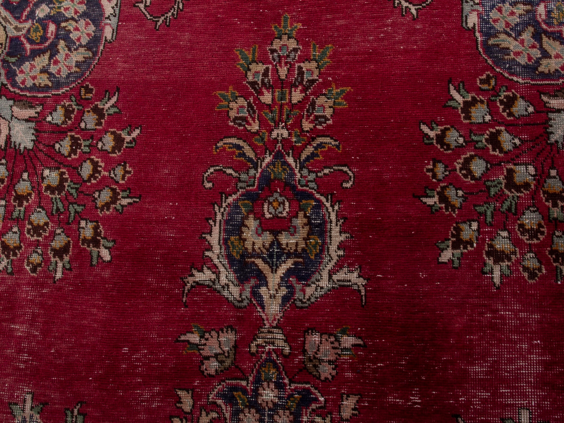 Persian Tabriz oversized rug in deep red and navy, view 12 of 22
