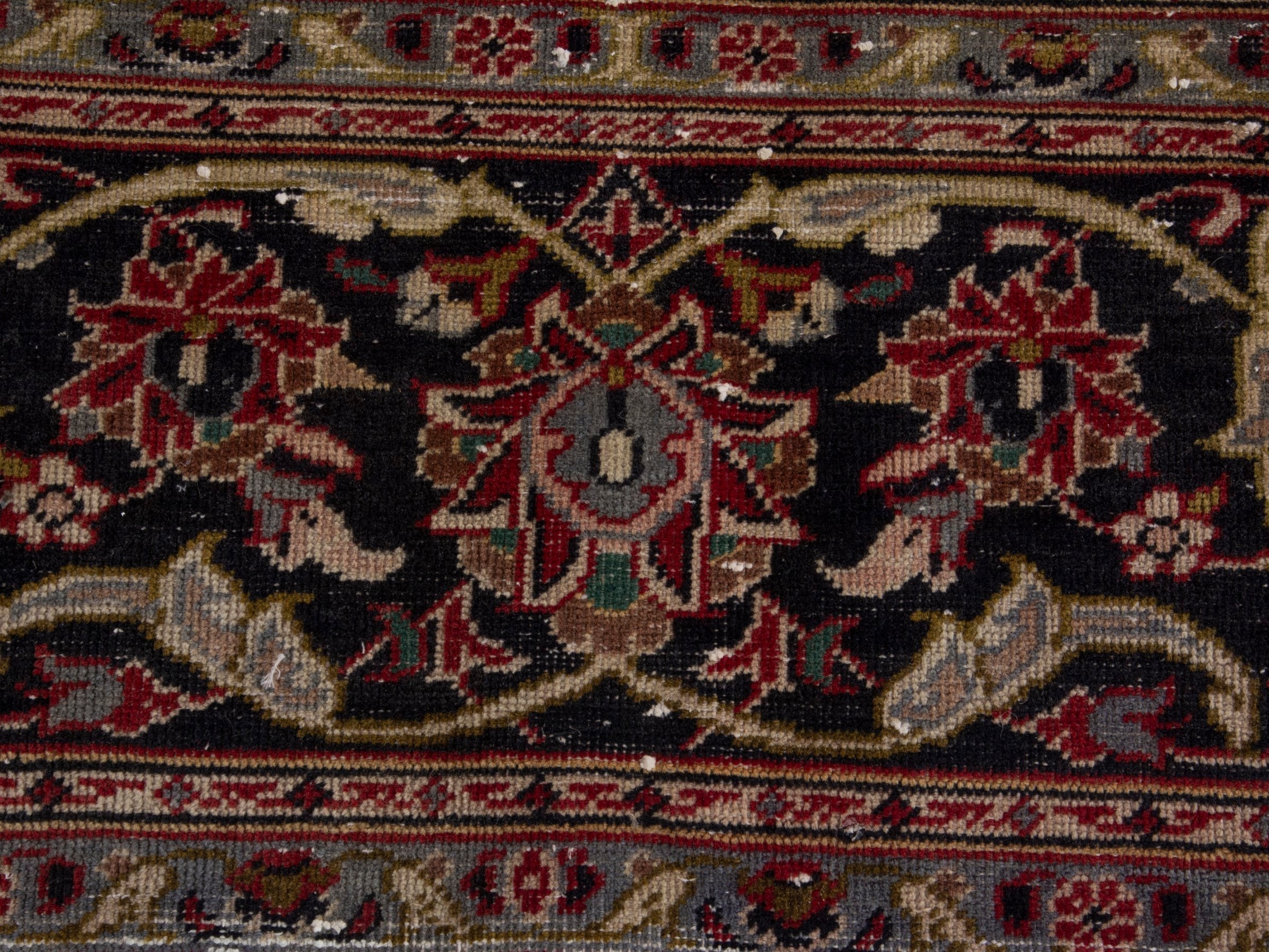 Persian Kashan oversized rug in burgundy and dark brown, view 11 of 18
