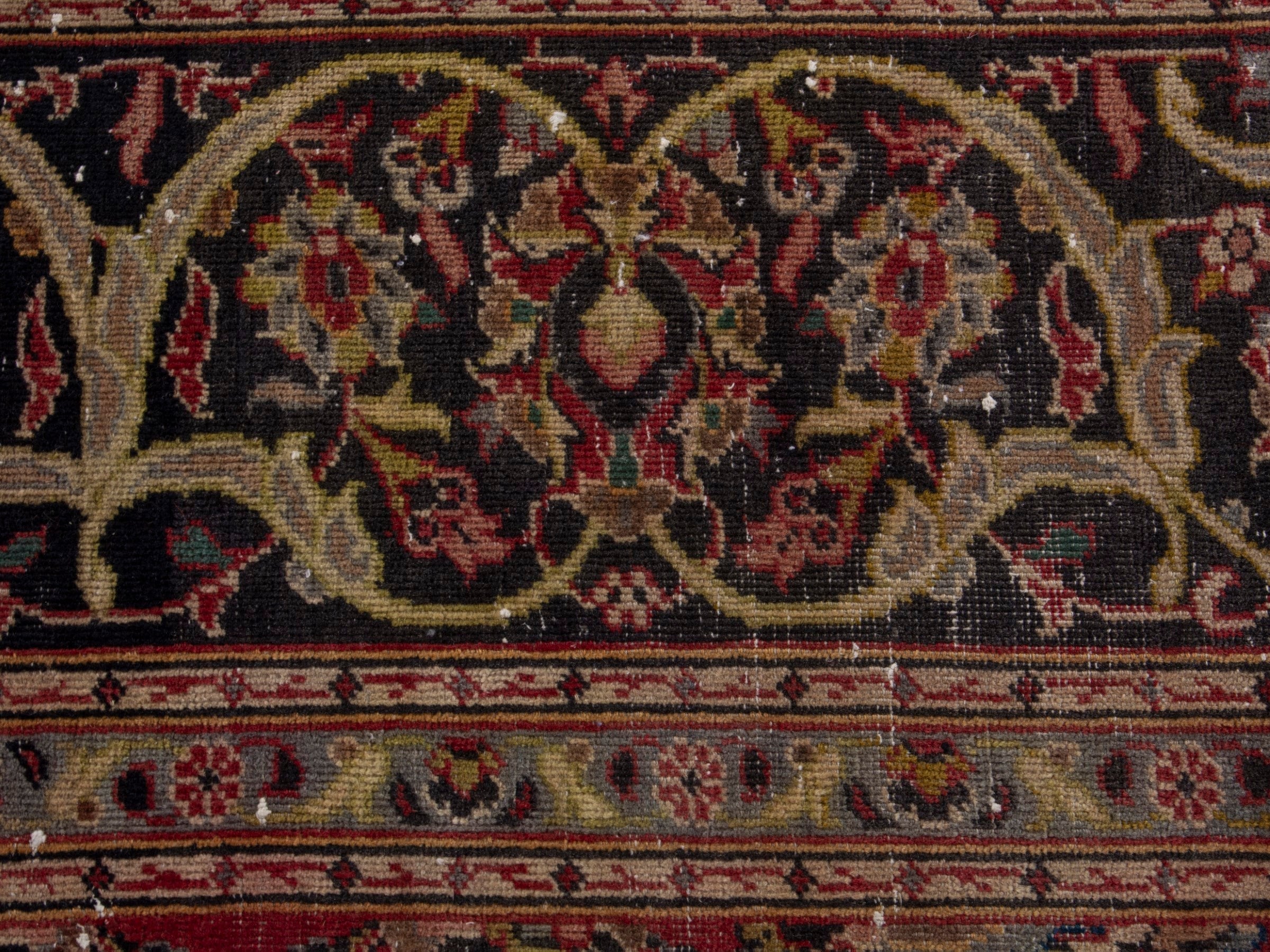 Persian Kashan oversized rug in burgundy and dark brown, view 13 of 18
