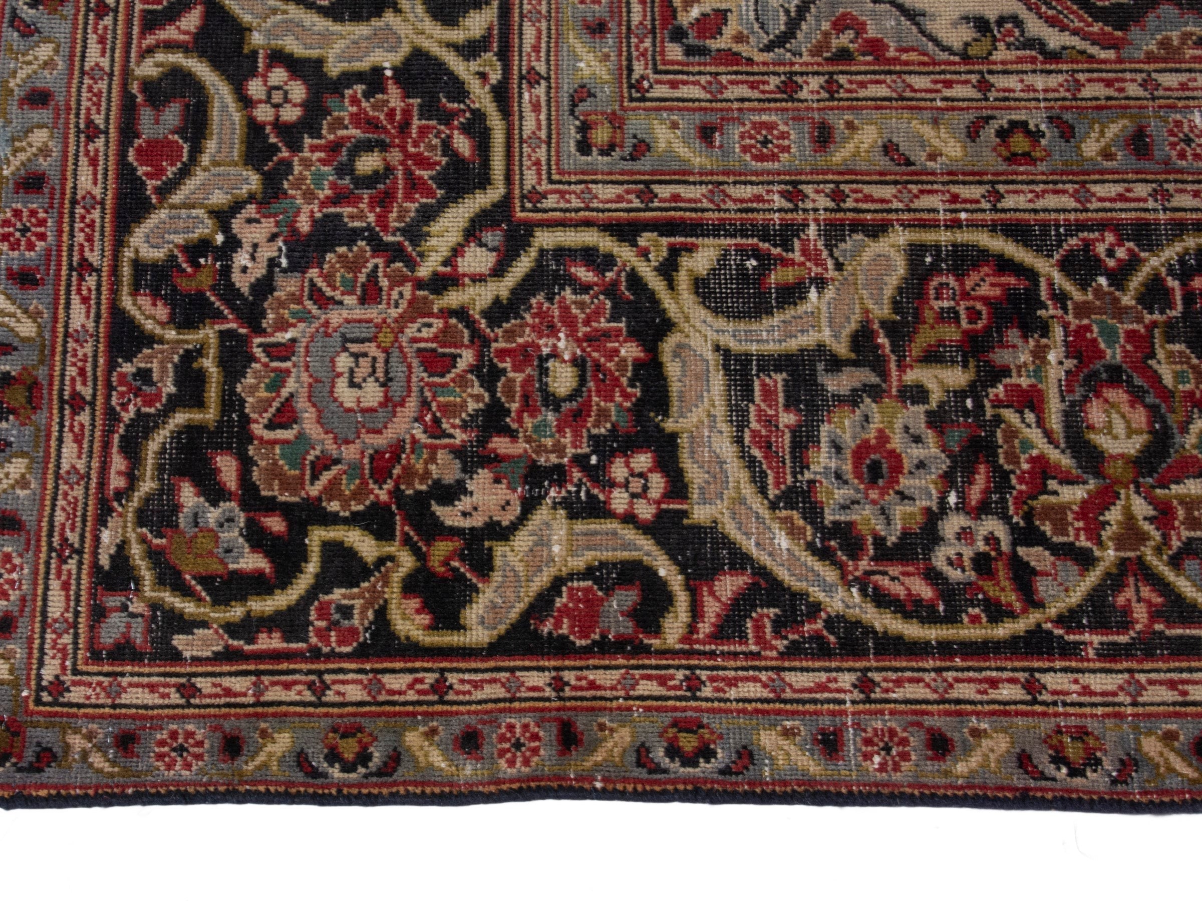 Persian Kashan oversized rug in burgundy and dark brown, view 5 of 18